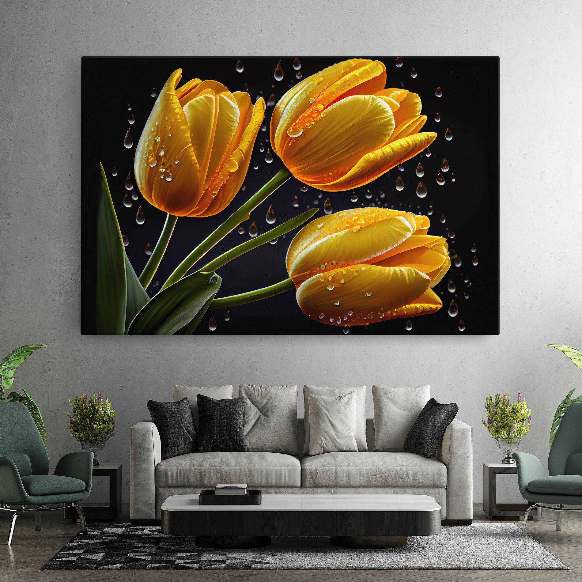 Vászonkép 3 Yellow Tulips mockup 7