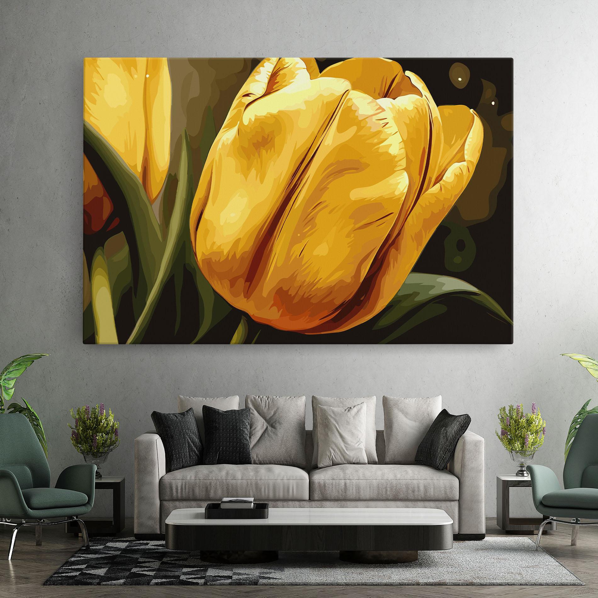 Vászonkép Big Yellow Tulip mockup 7
