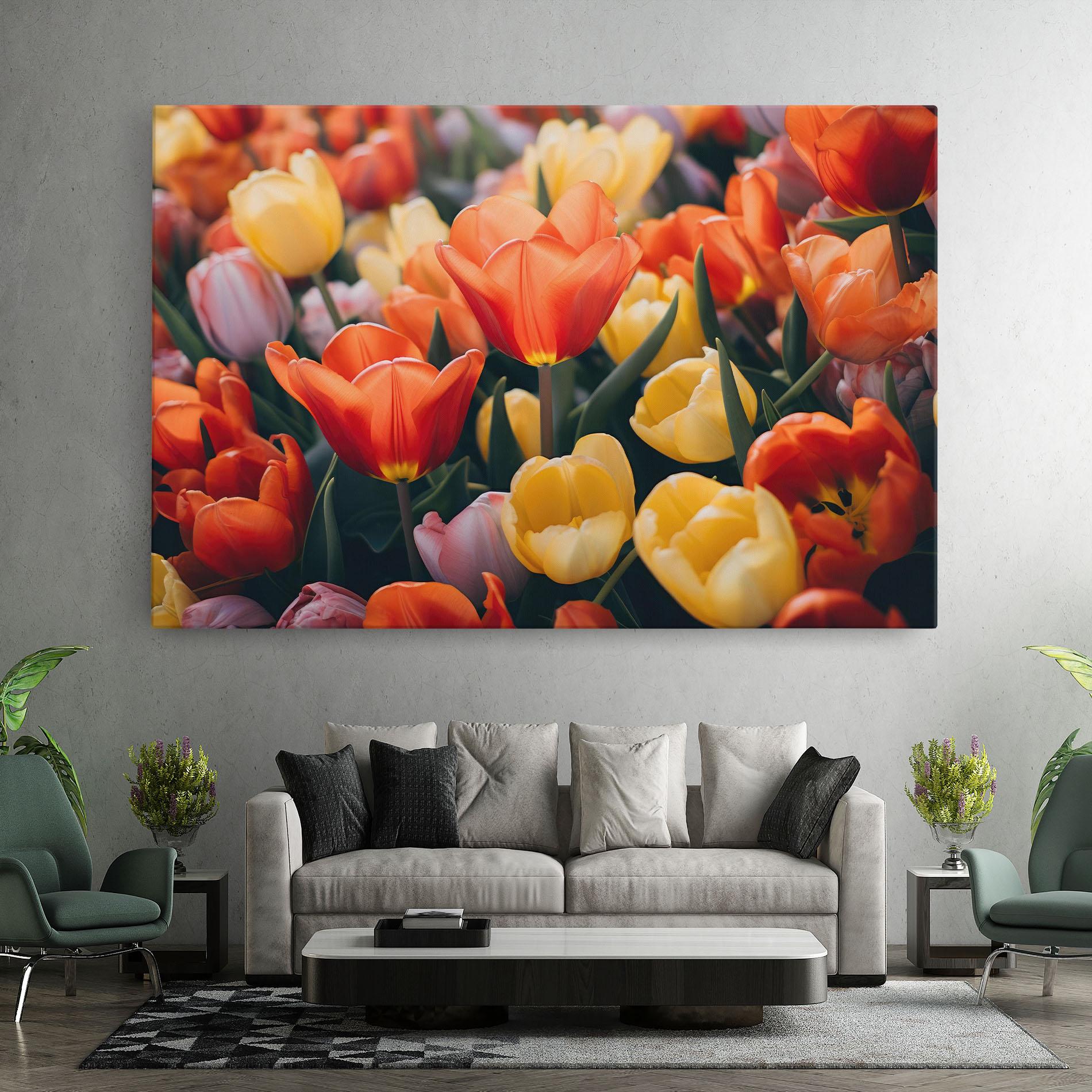 Vászonkép Orange Yellow Tulips mockup 7