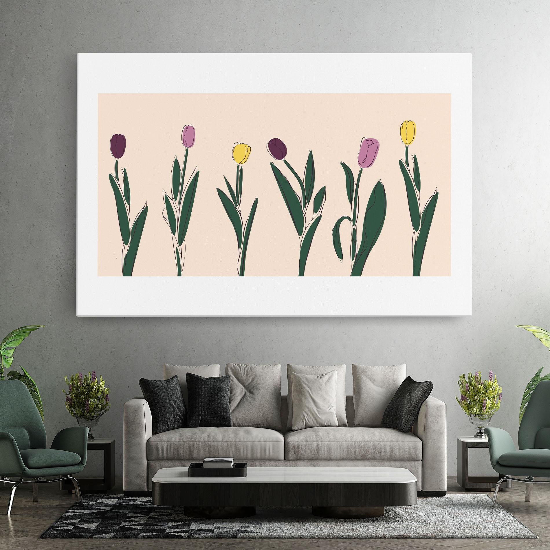 Vászonkép Tulips Set mockup 7