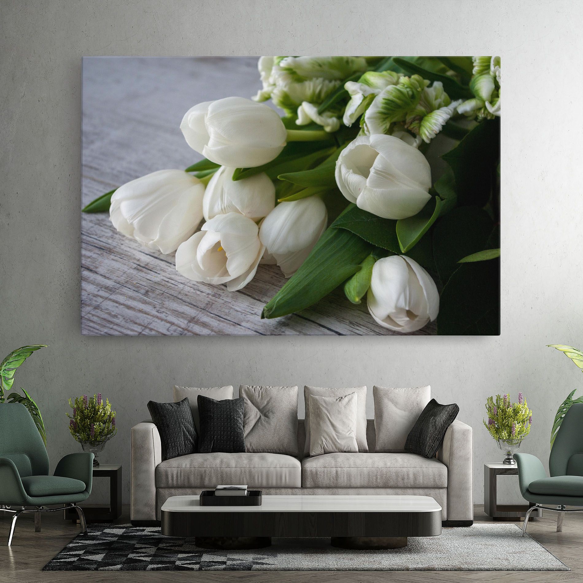 White Tulips Bouquet mockup 7