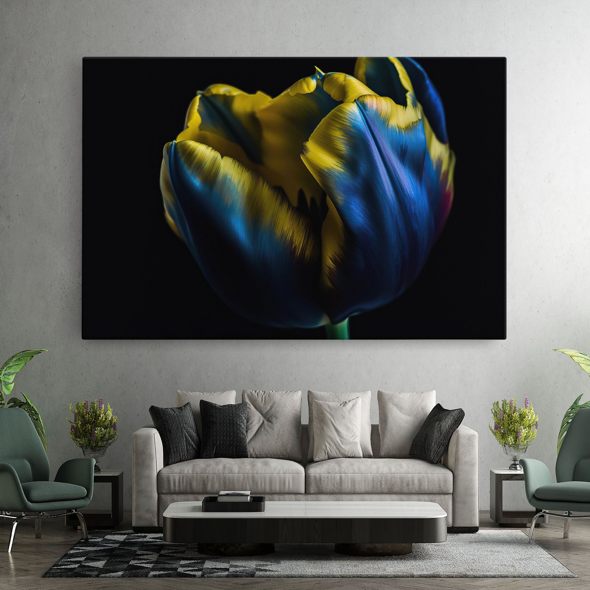 Yellow Blue Tulip mockup 7