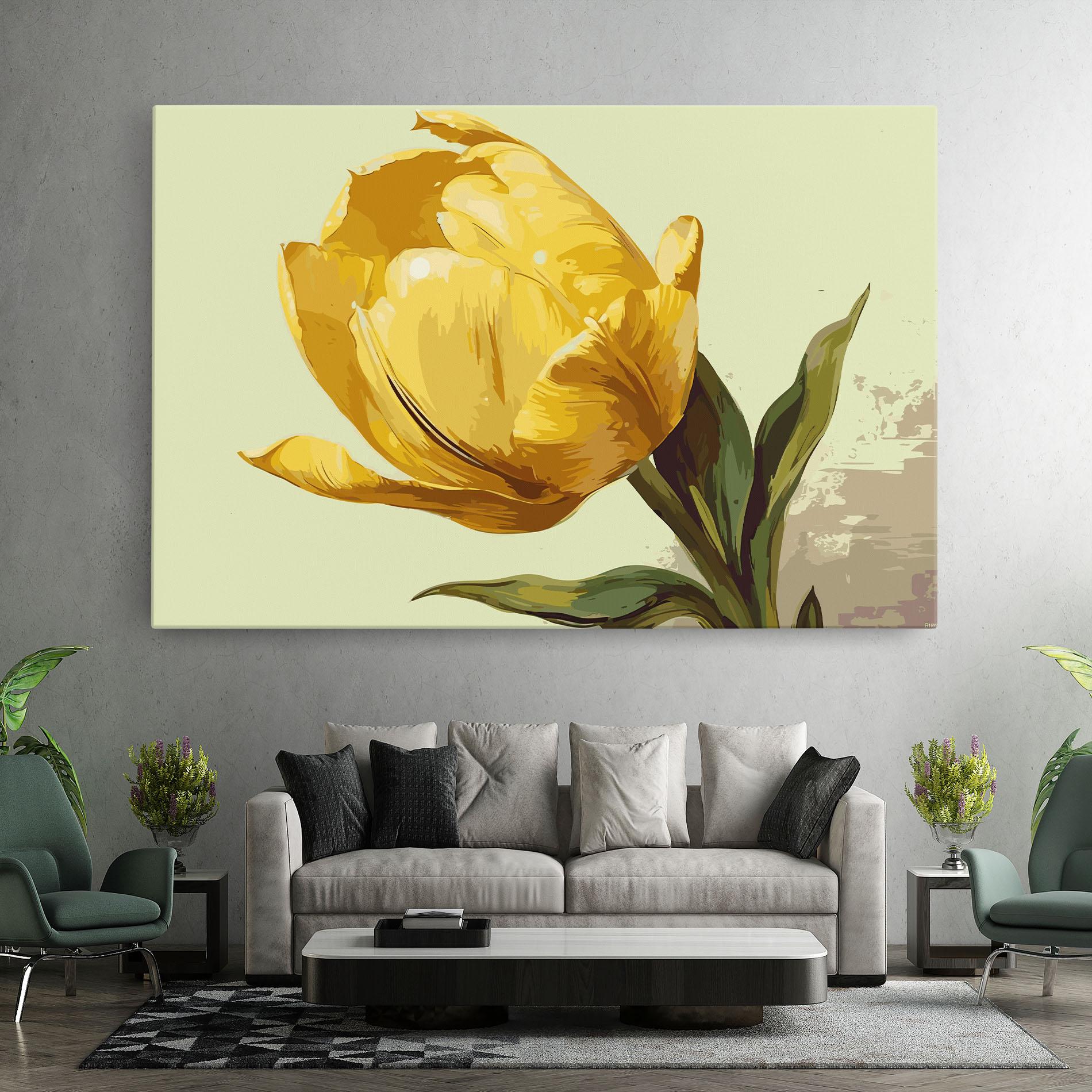 Vászonkép Yellow Shiny Tulip mockup 7