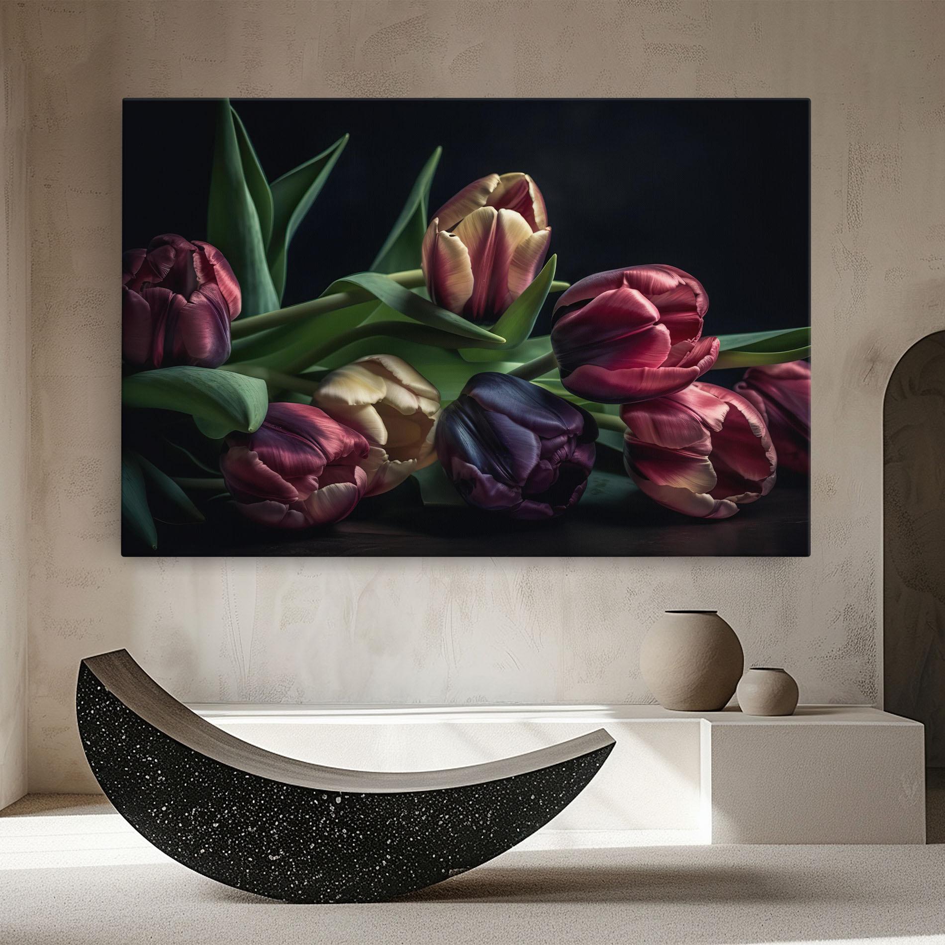 Vászonkép Dark Purple Tulip mockup 8