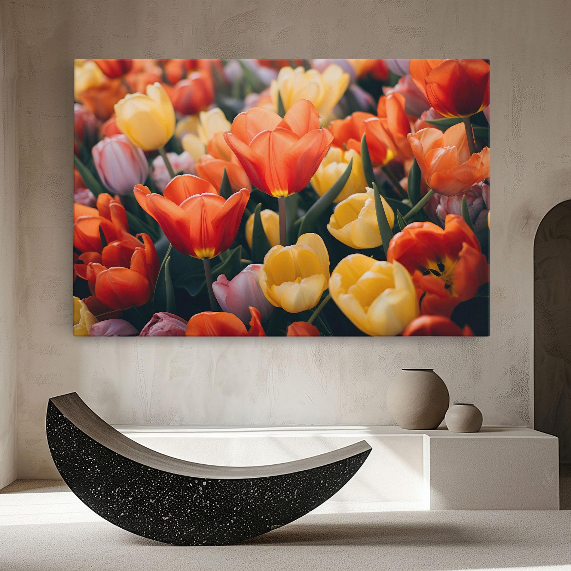 Vászonkép Orange Yellow Tulips mockup 8