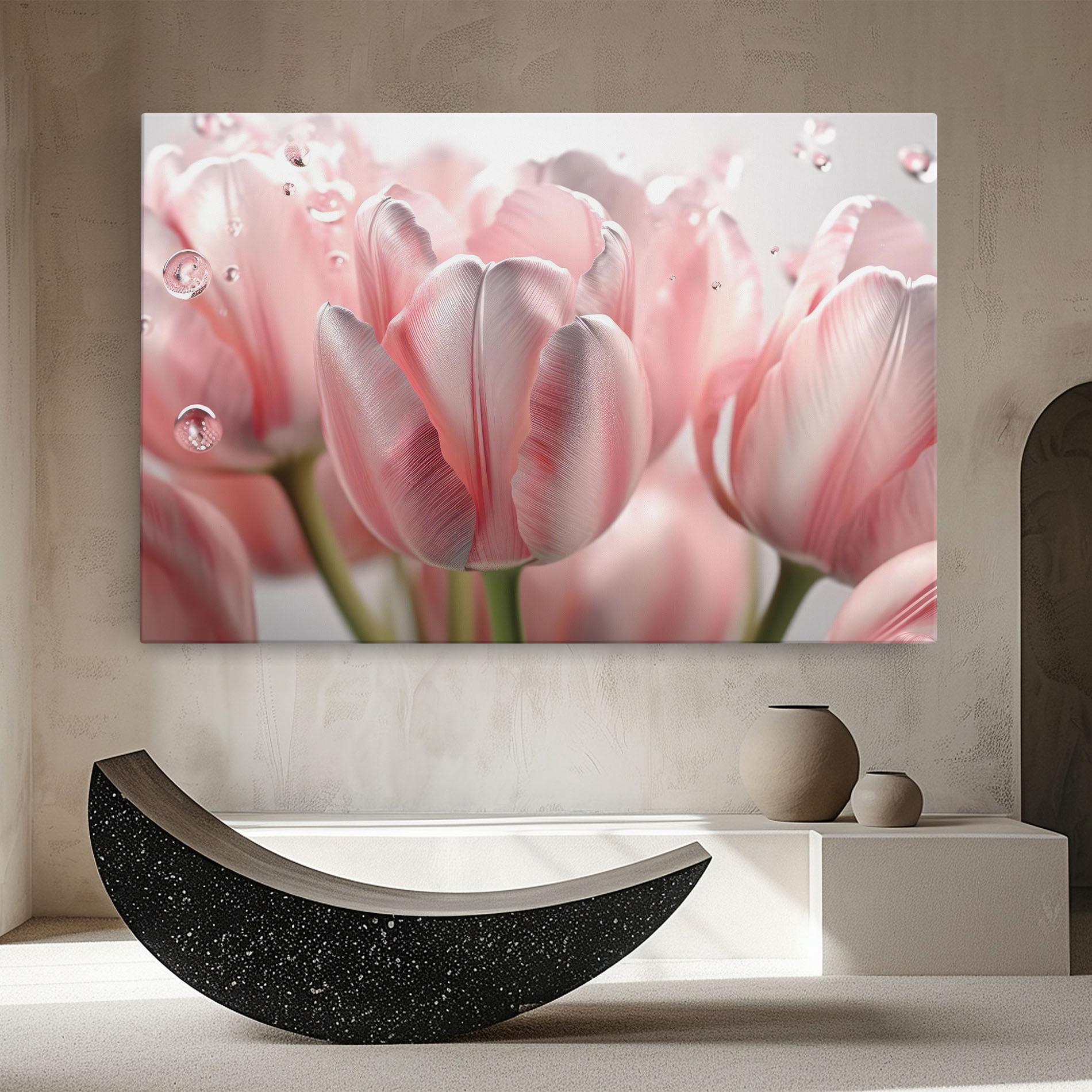 Vászonkép Pink Pretty Tulips mockup 8
