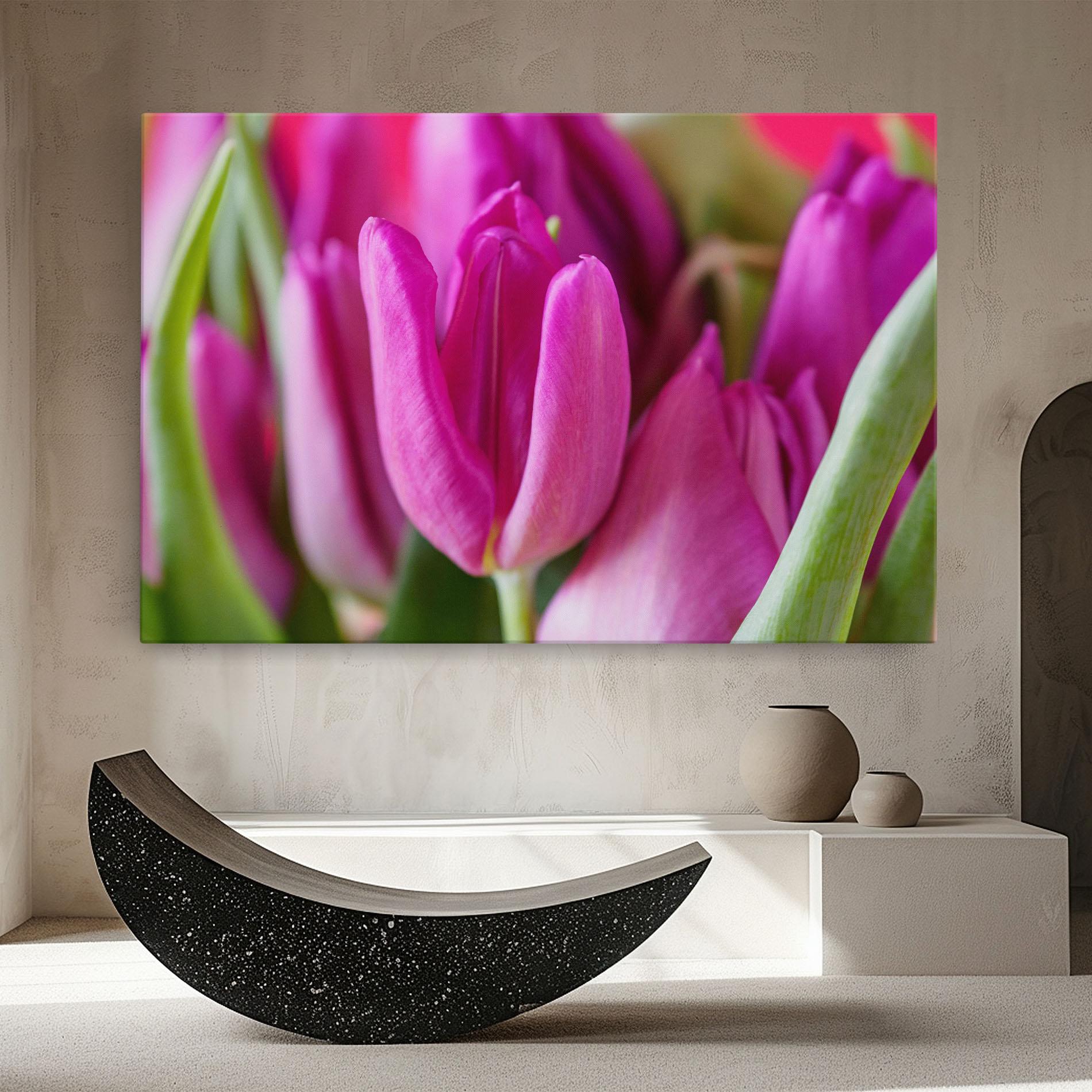 Vászonkép Purple Tulip Close Up mockup 8