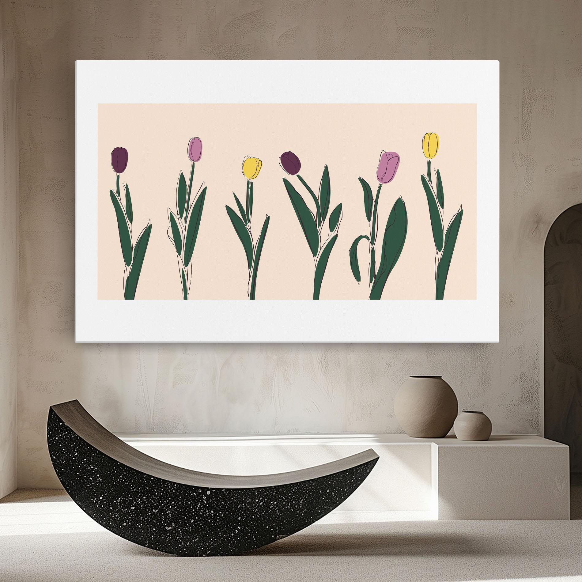 Vászonkép Tulips Set mockup 8