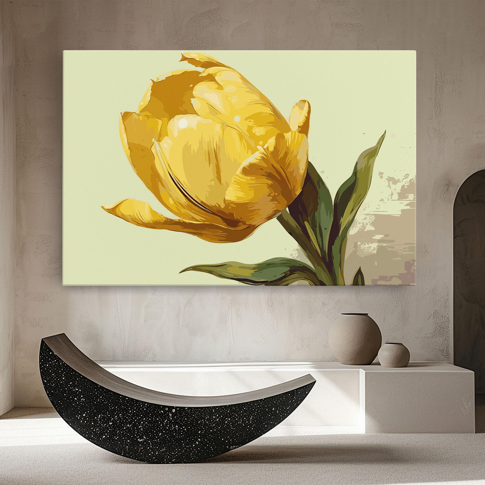 Vászonkép Yellow Shiny Tulip mockup 8