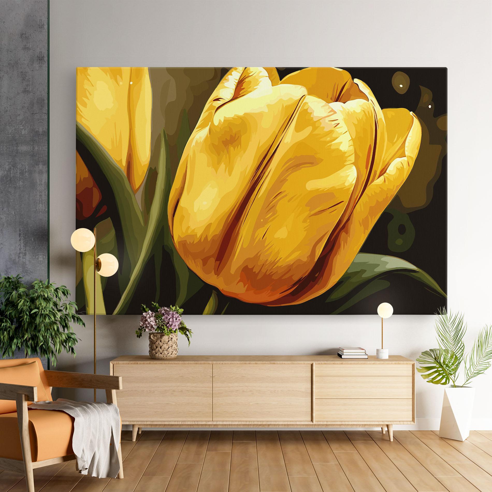 Vászonkép Big Yellow Tulip mockup 9