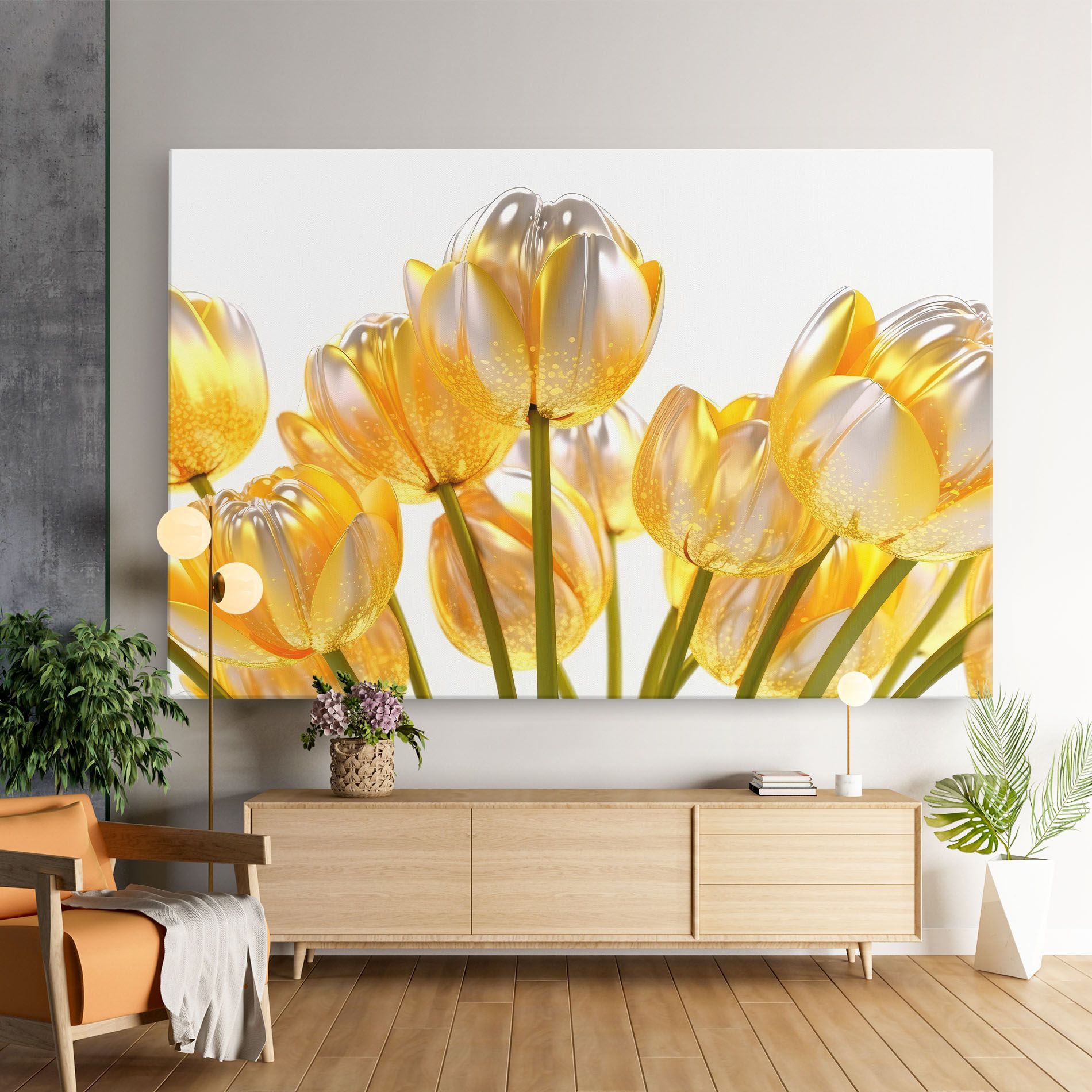 Gold White Tulips mockup 9