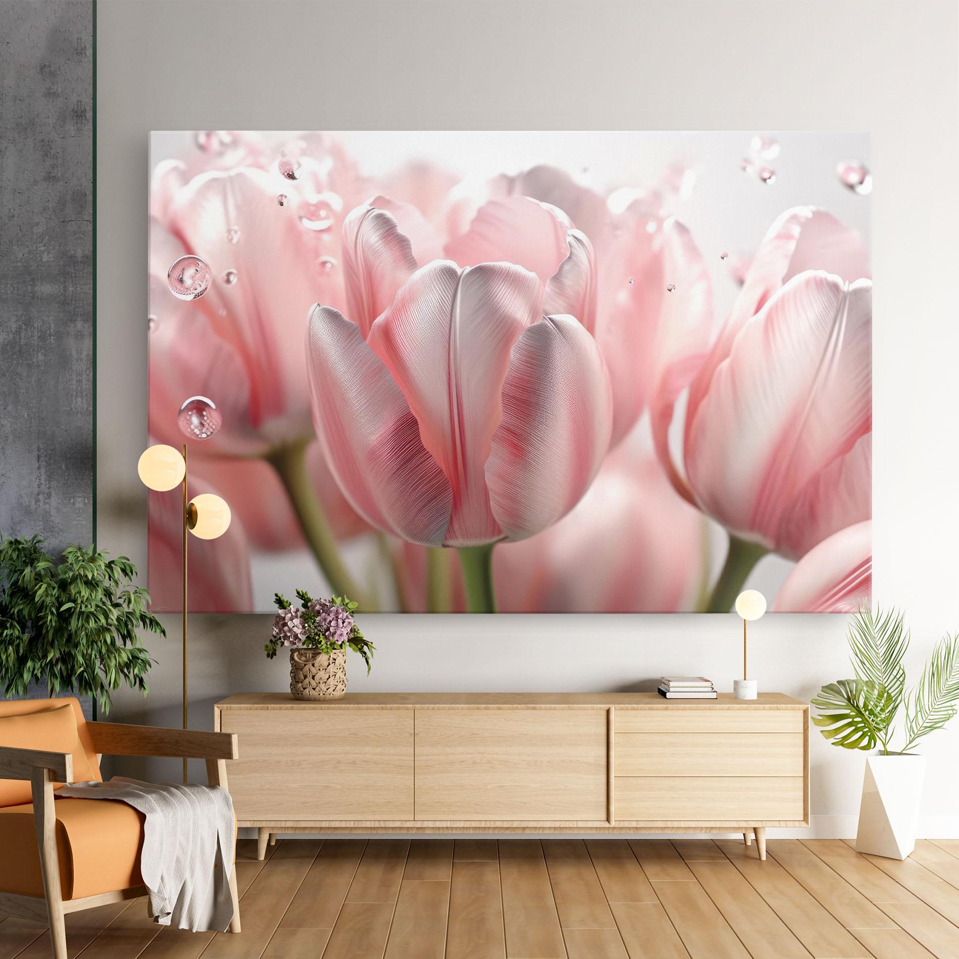 Vászonkép Pink Pretty Tulips mockup 9