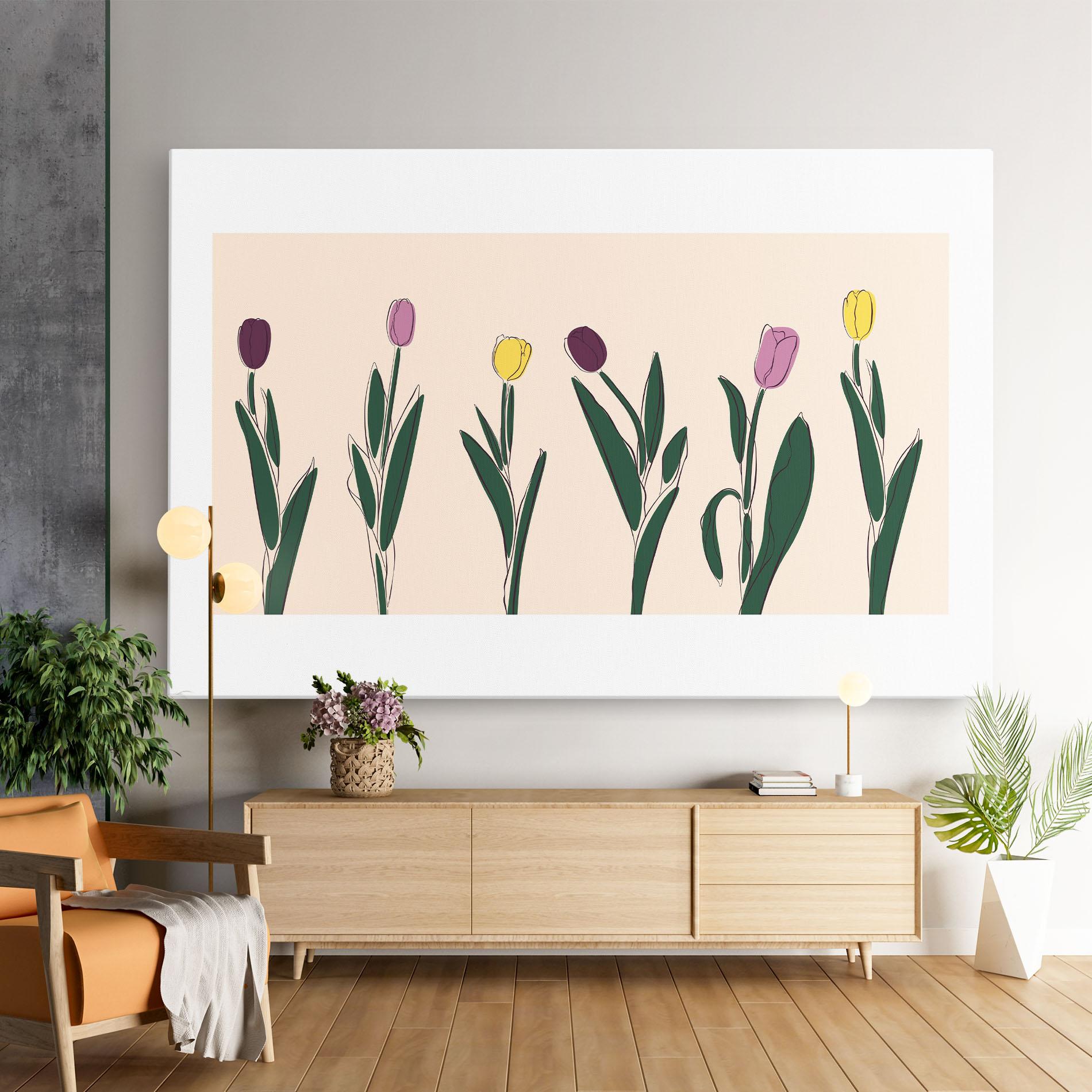 Vászonkép Tulips Set mockup 9