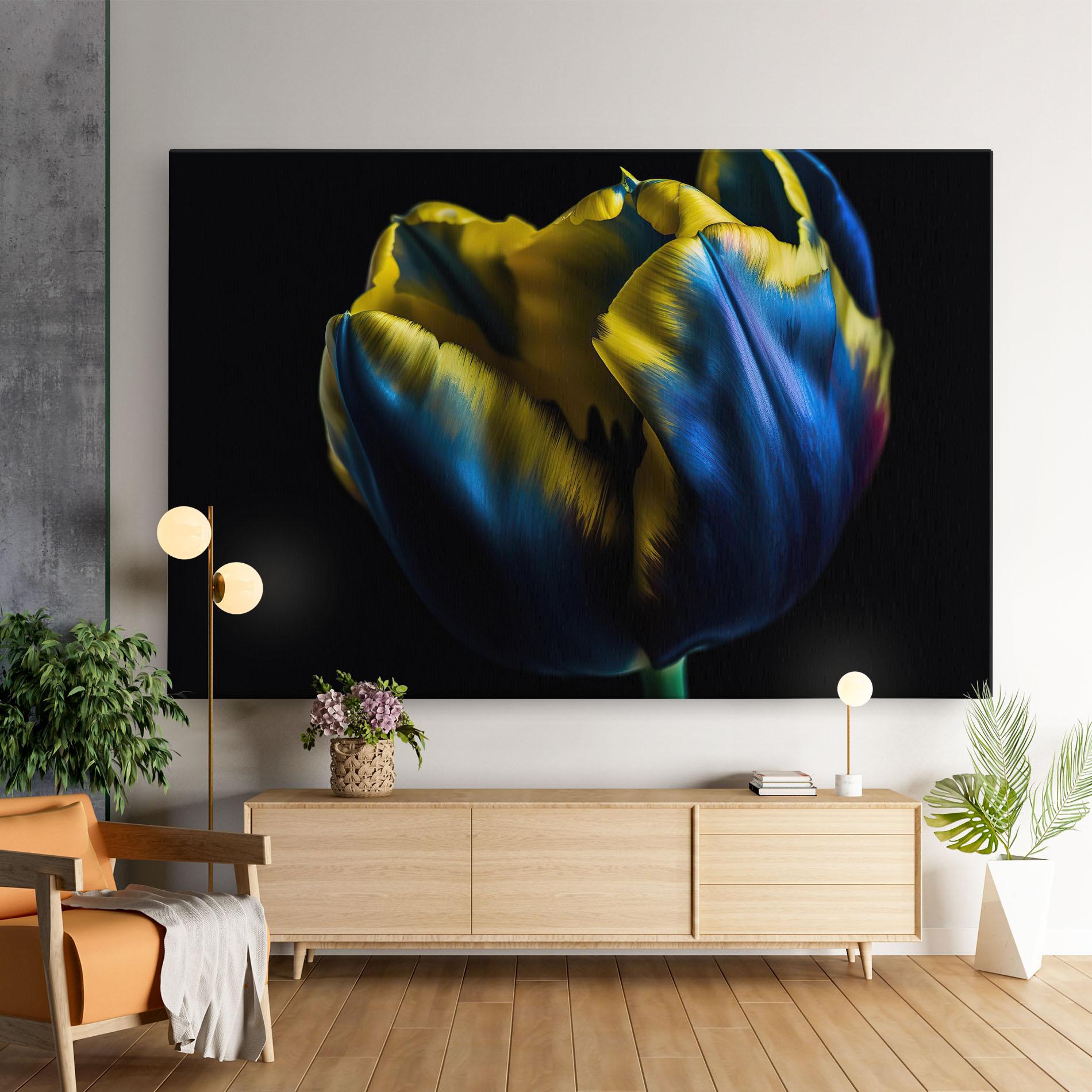 Vászonkép Yellow Blue Tulip mockup 9