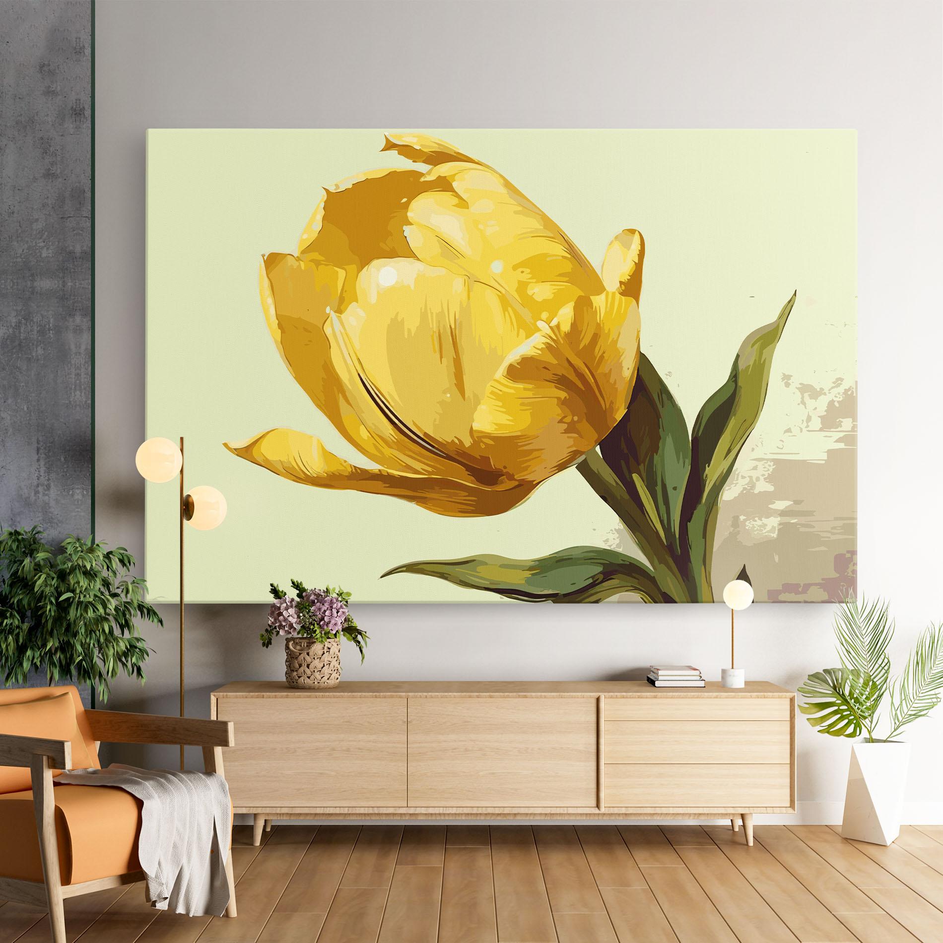 Vászonkép Yellow Shiny Tulip mockup 9
