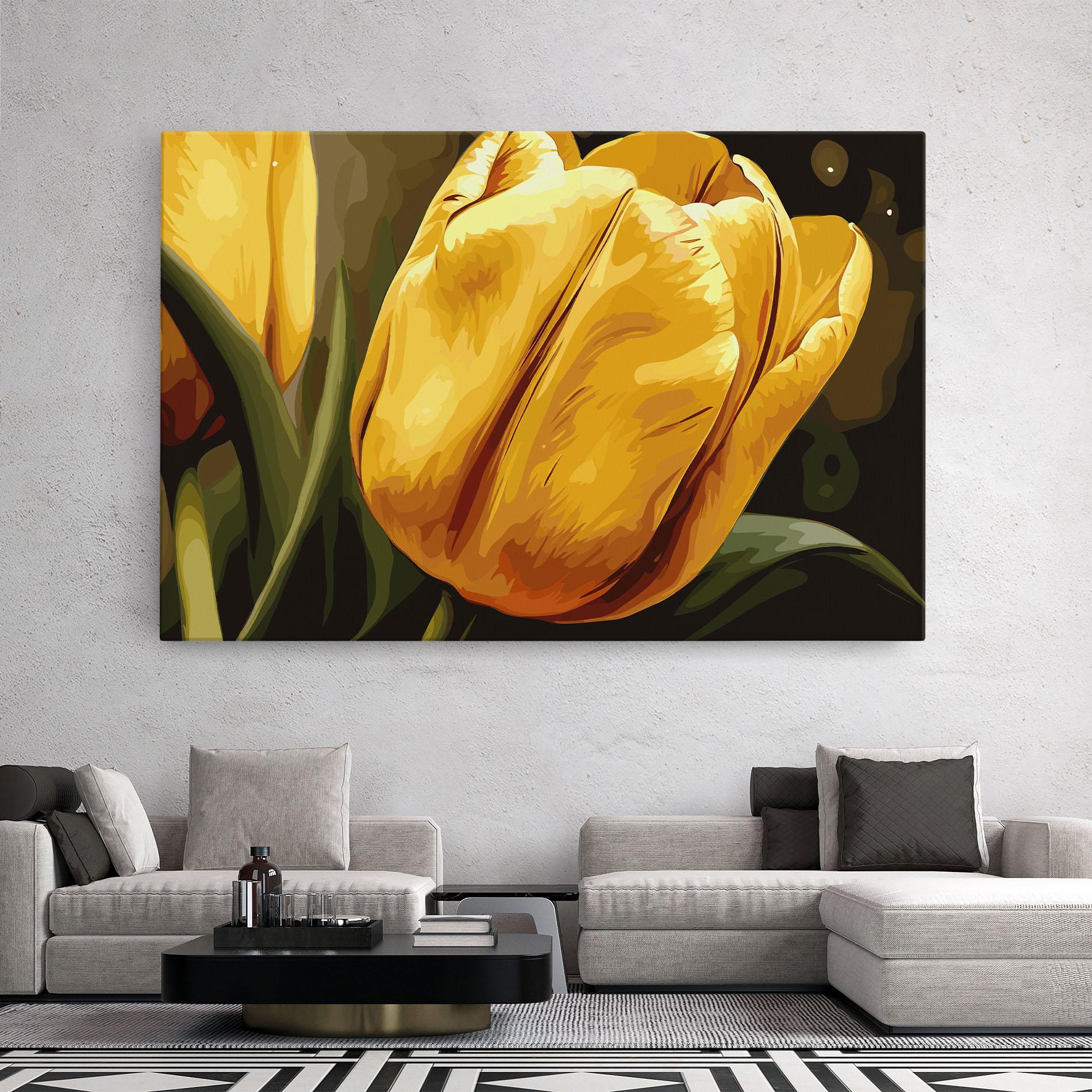 Vászonkép Big Yellow Tulip mockup 2