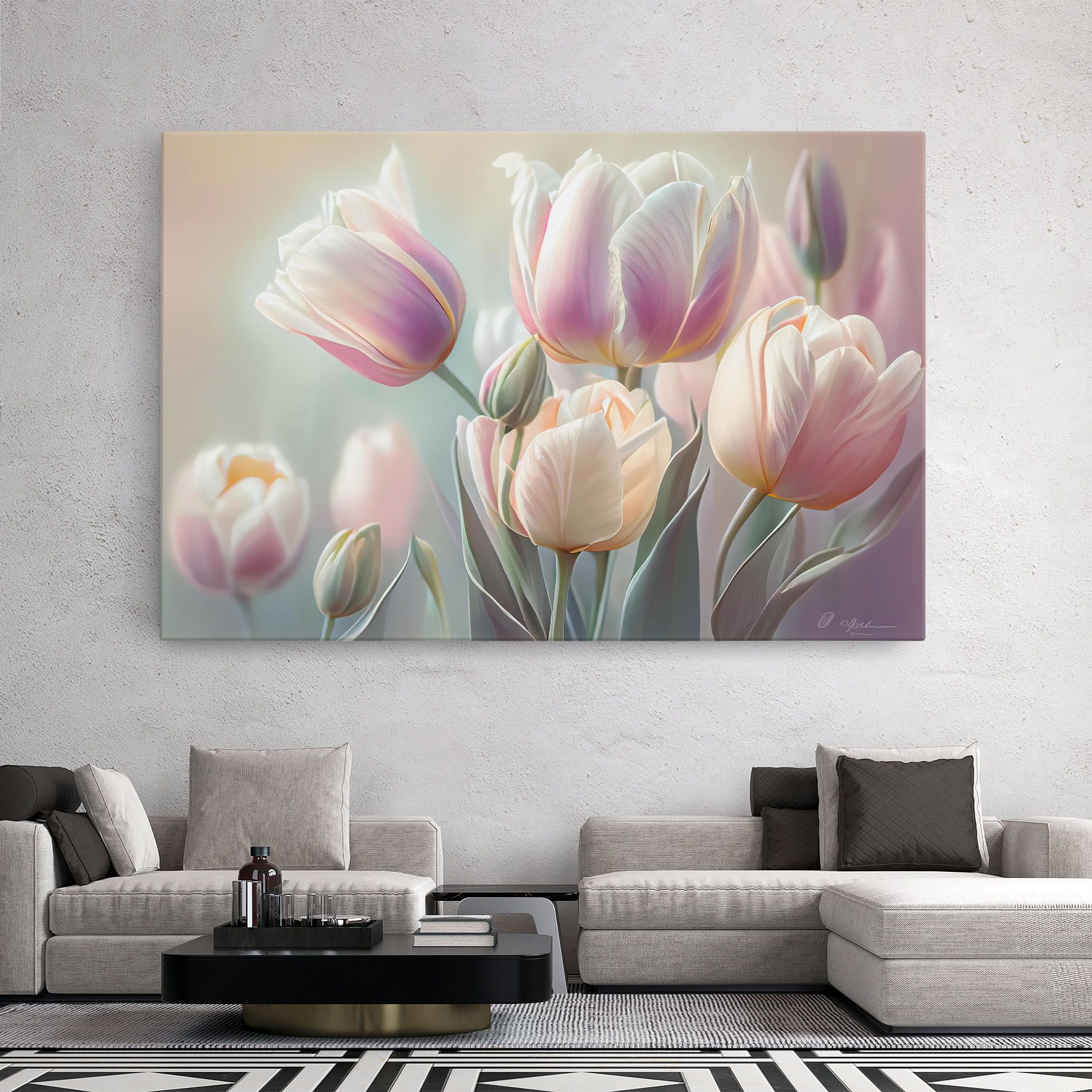 Dreamy White Tulips mockup 2