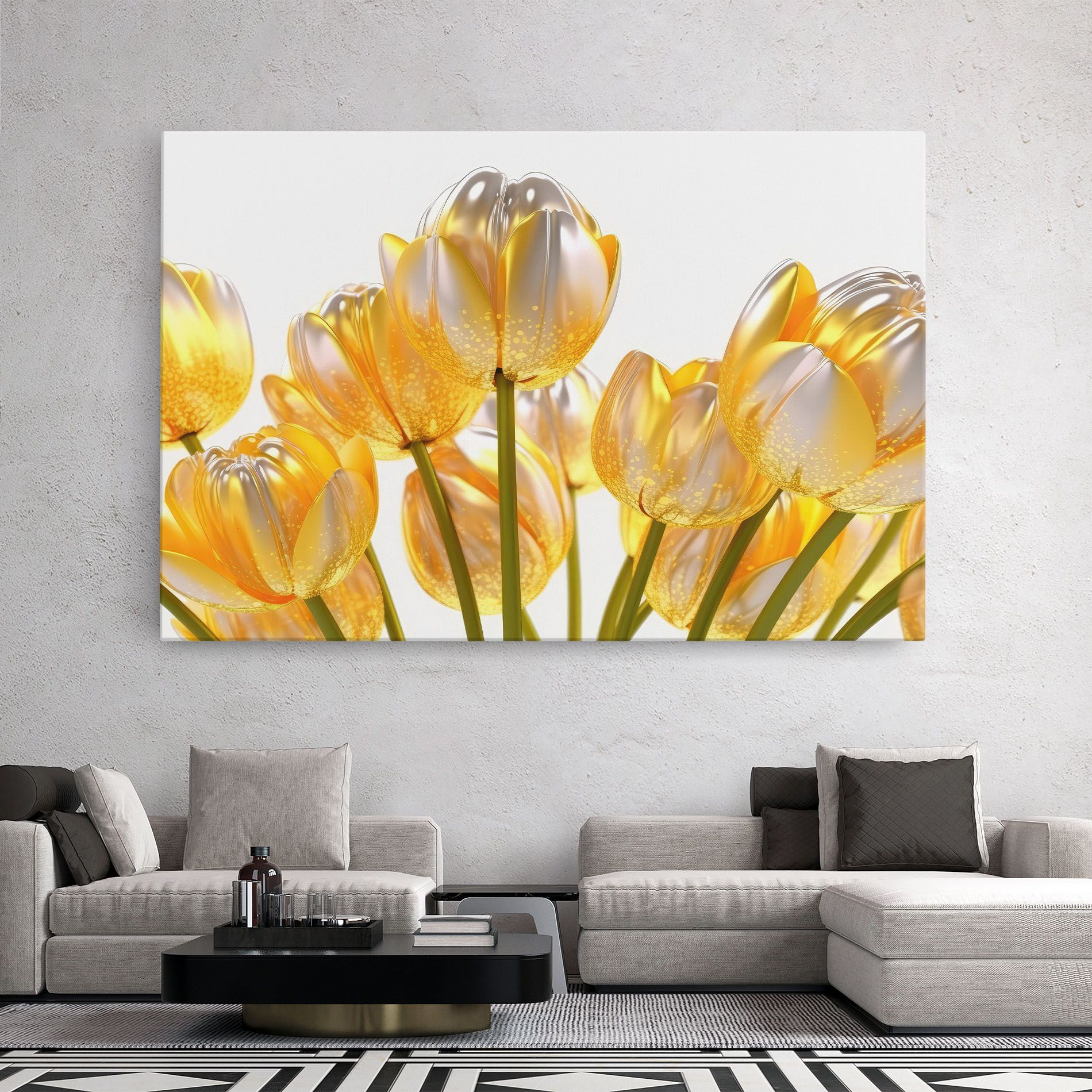 Gold White Tulips mockup 2