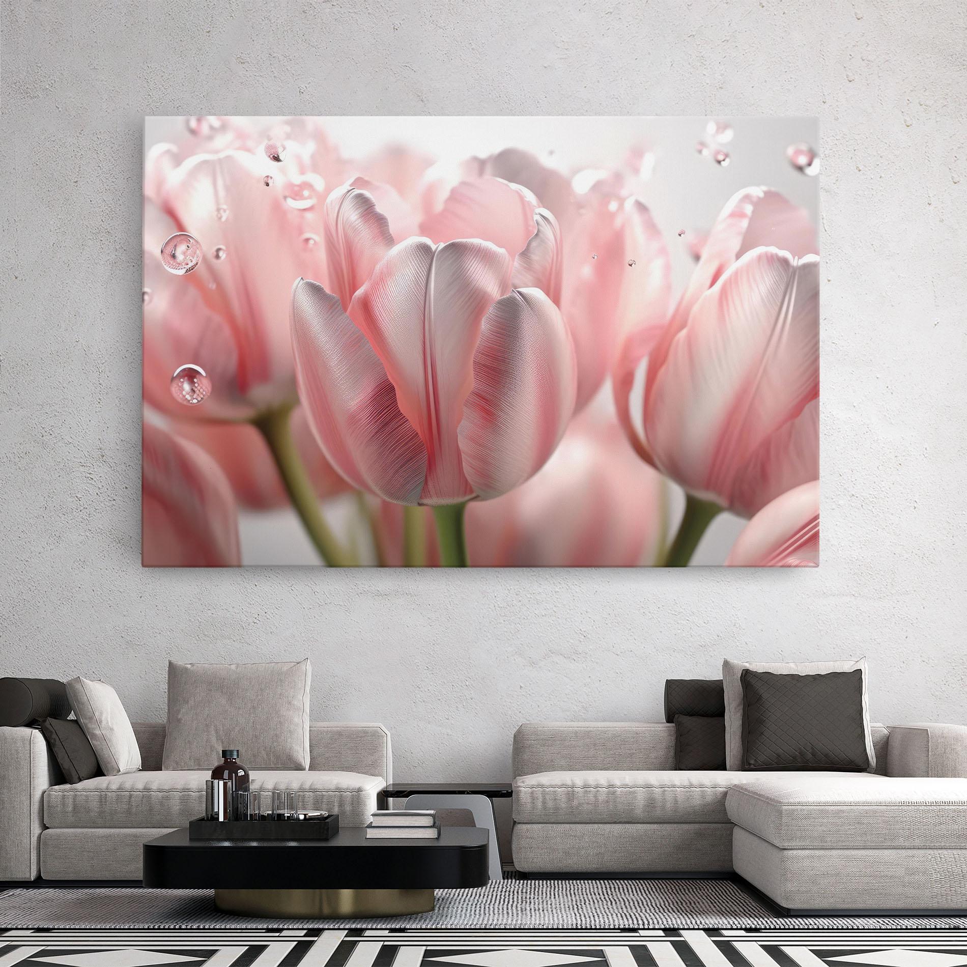 Vászonkép Pink Pretty Tulips mockup 2