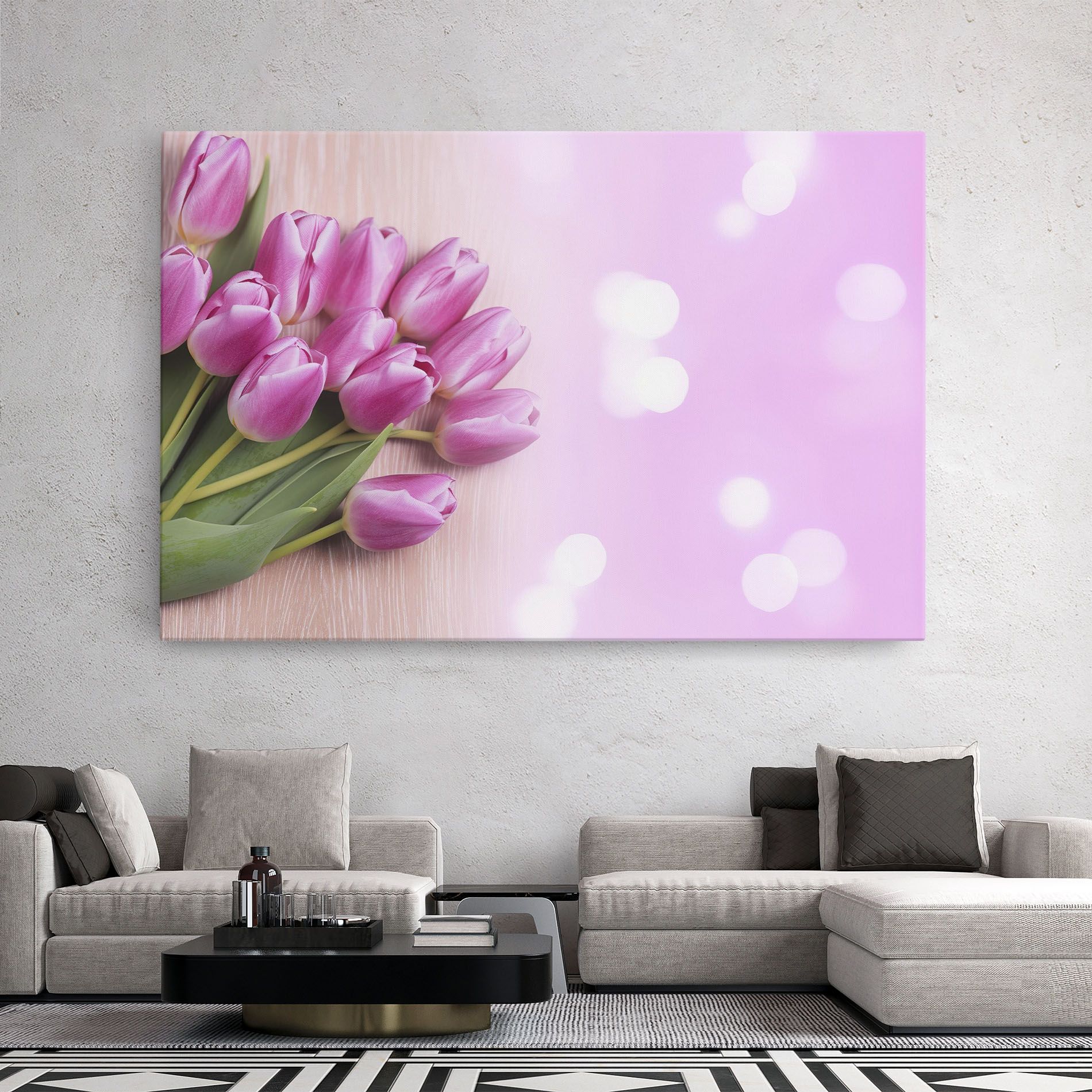 Pink Tulip Flowers mockup 2