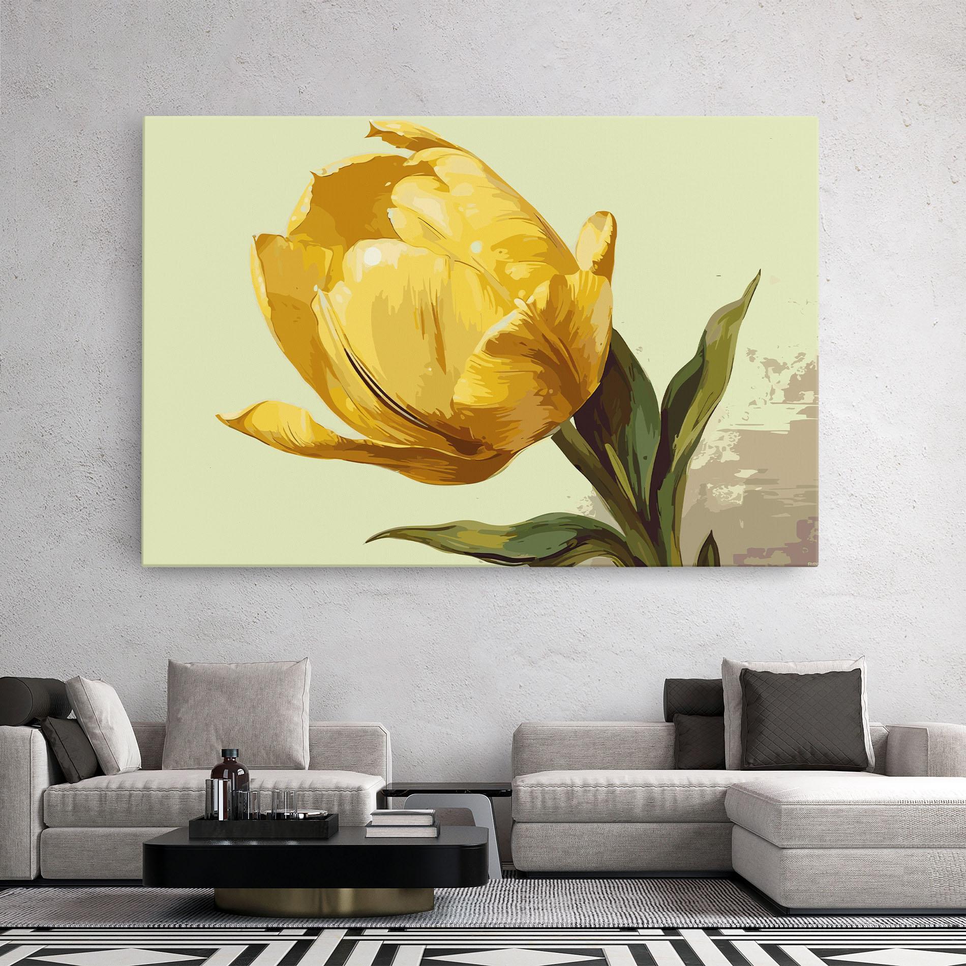 Vászonkép Yellow Shiny Tulip mockup 2