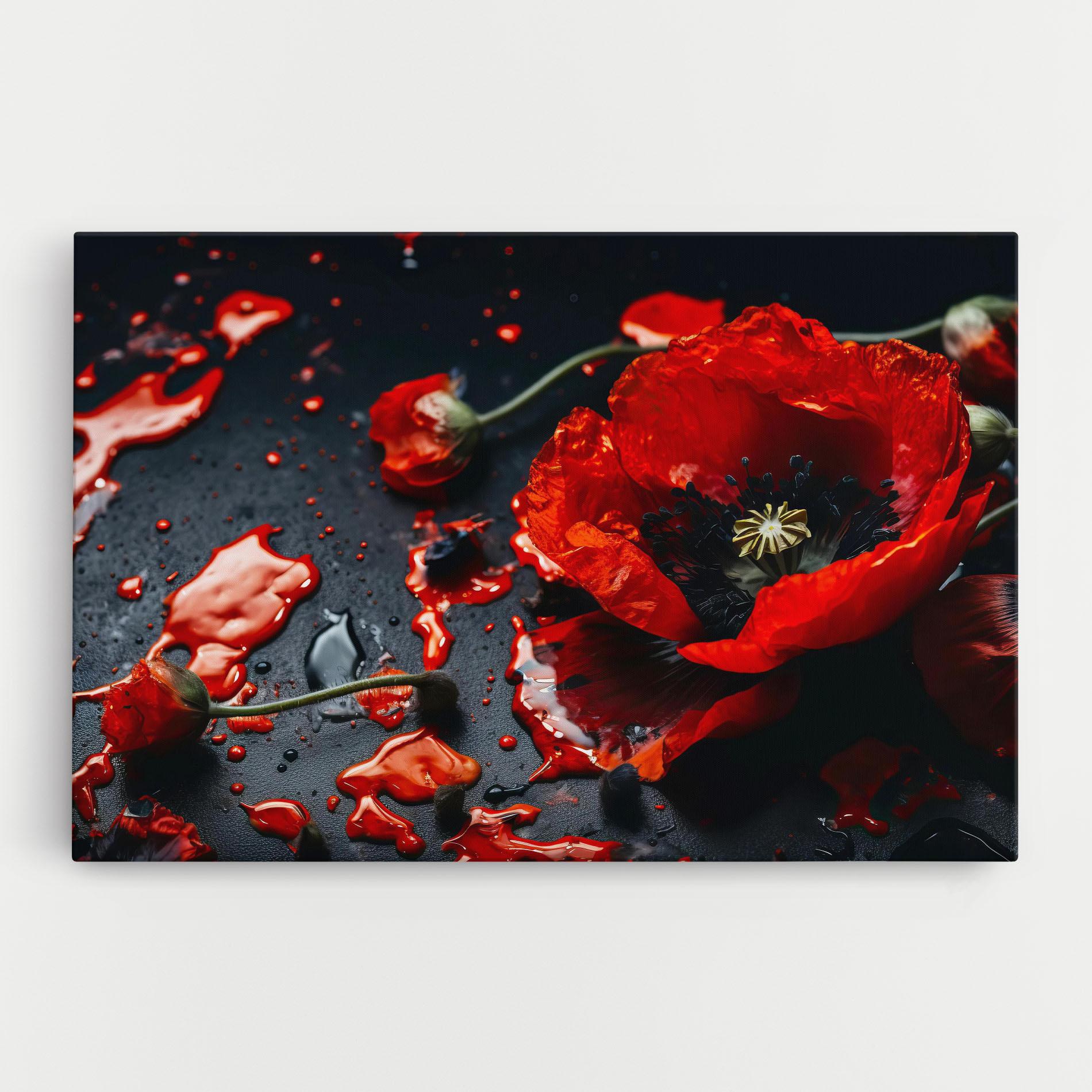 Vászonkép Beautiful Red Poppy Liquid mockup 0