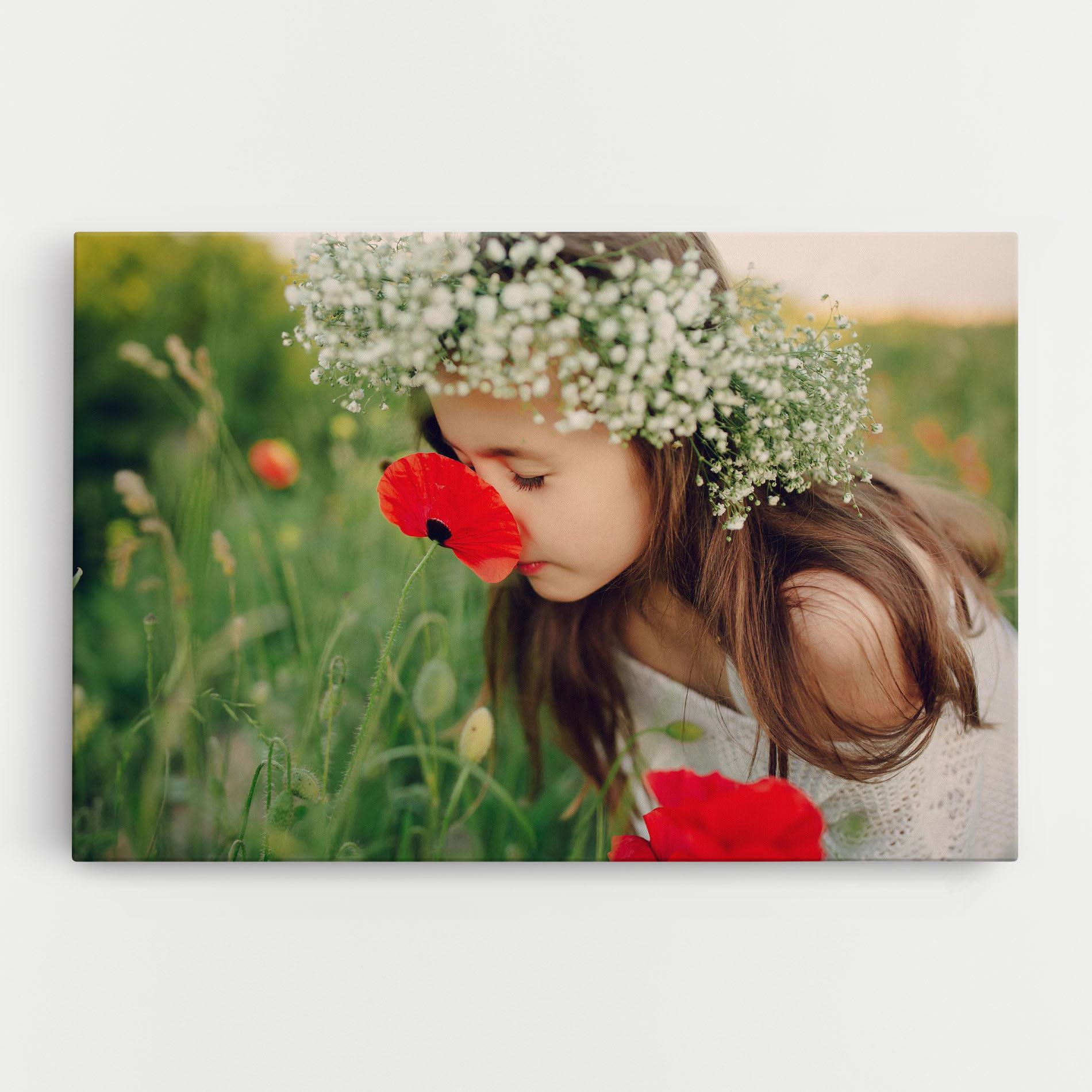 Vászonkép Girl With Poppies mockup 0