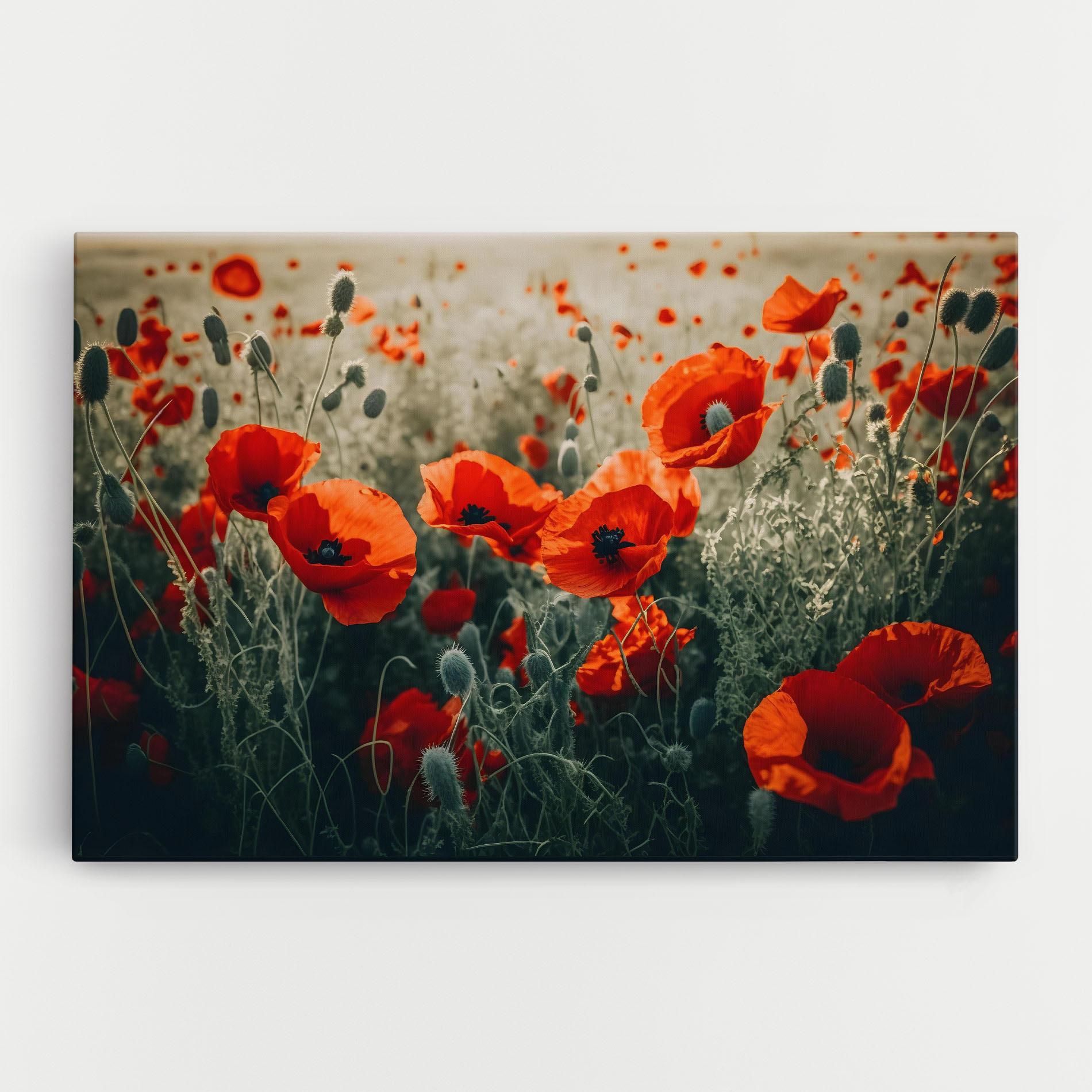 Vászonkép Poppy Grass Field mockup 0