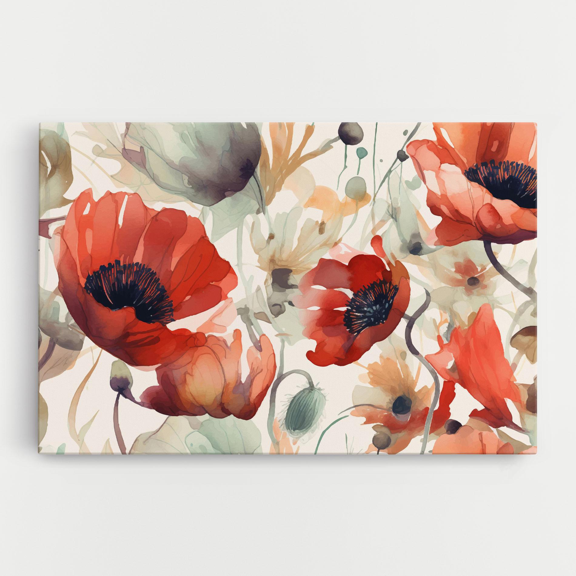 Vászonkép Poppy Red Cream mockup 0