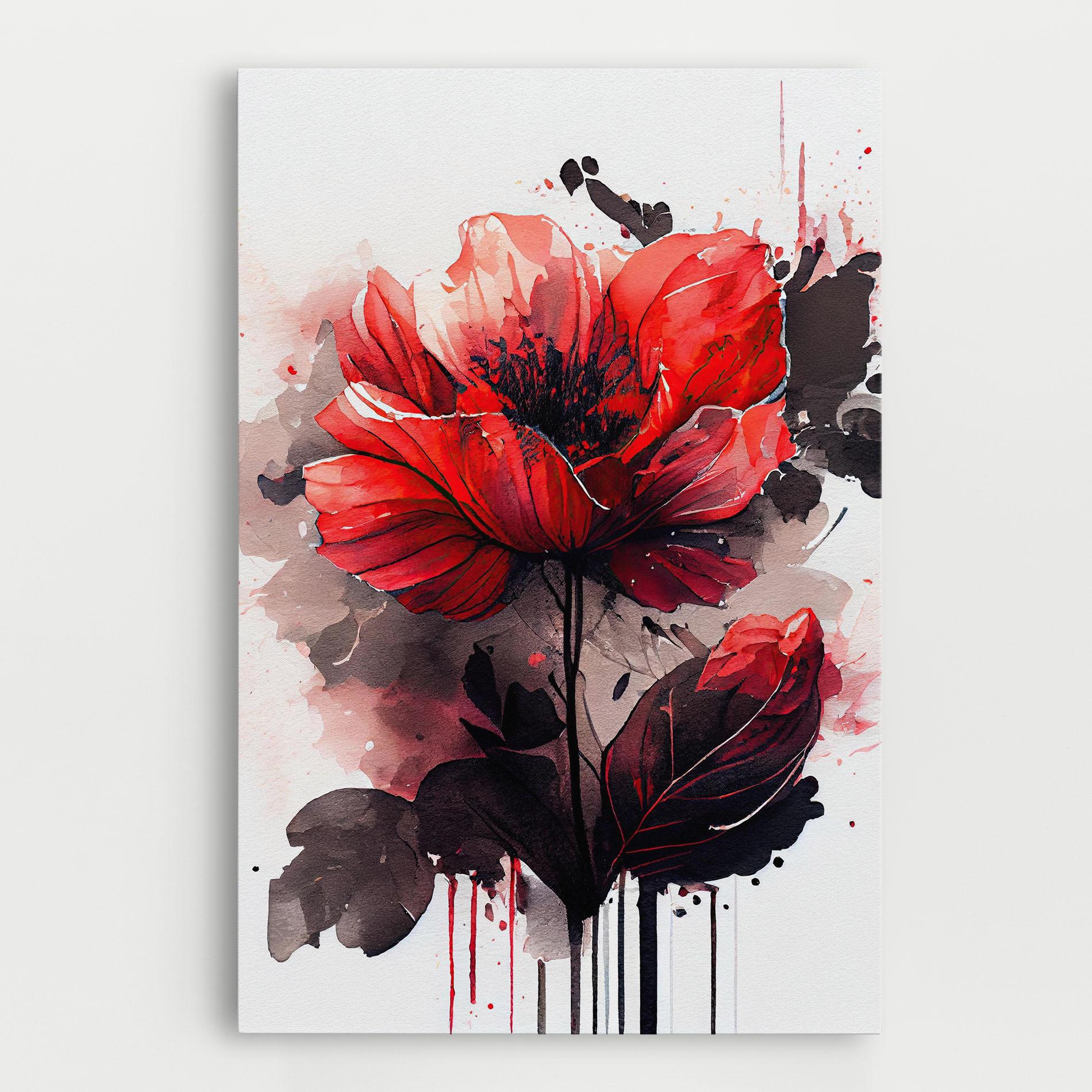 Vászonkép Watercolor Poppy mockup 0