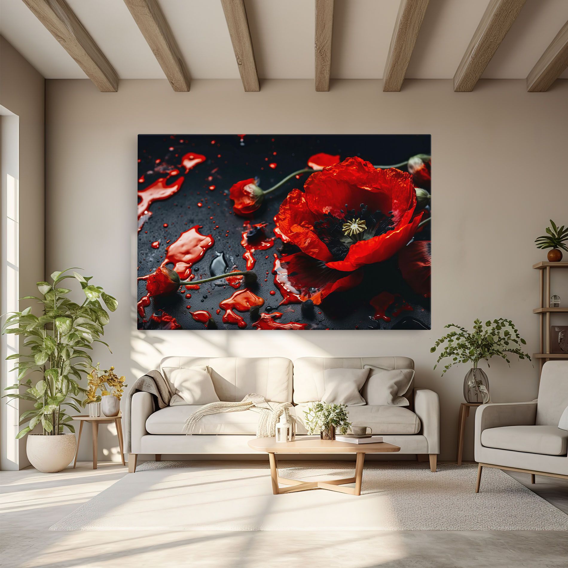 Beautiful Red Poppy Liquid mockup 6