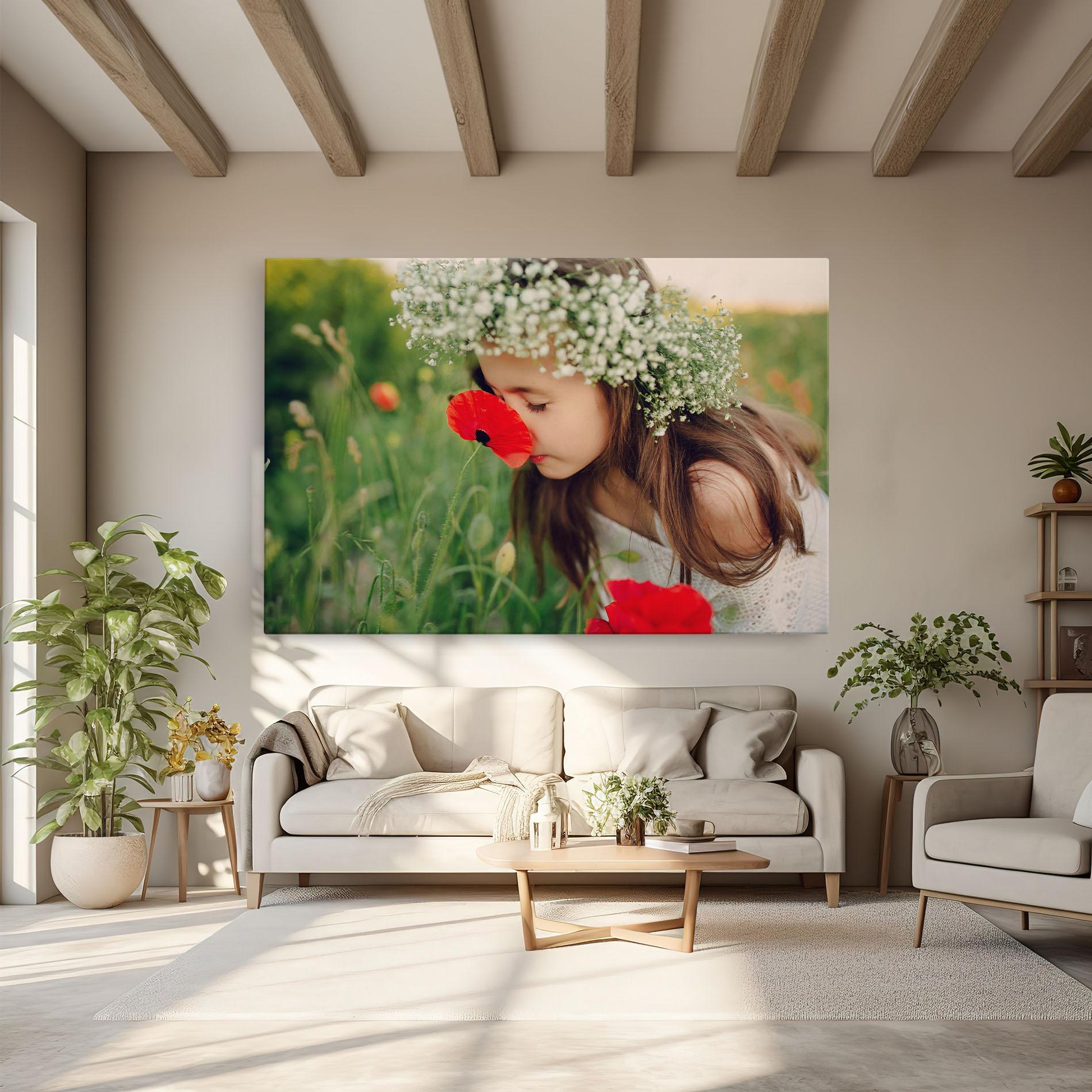 Vászonkép Girl With Poppies mockup 6