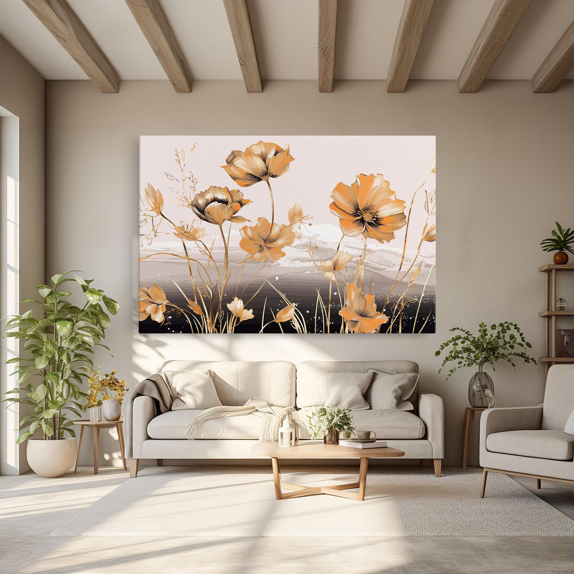 Vászonkép Gold Black Poppy mockup 6