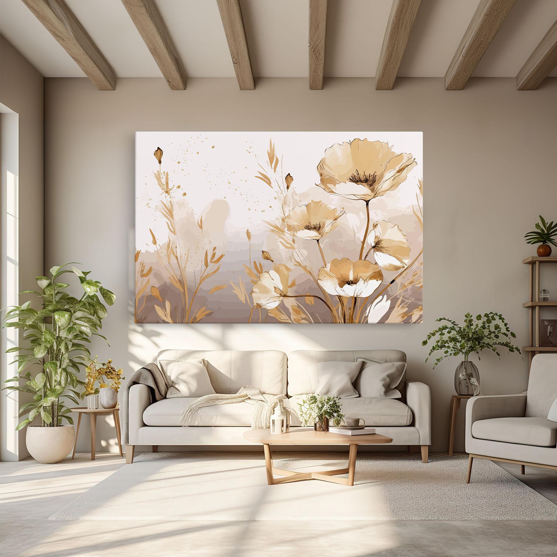 Vászonkép Gold Cream Poppy mockup 6