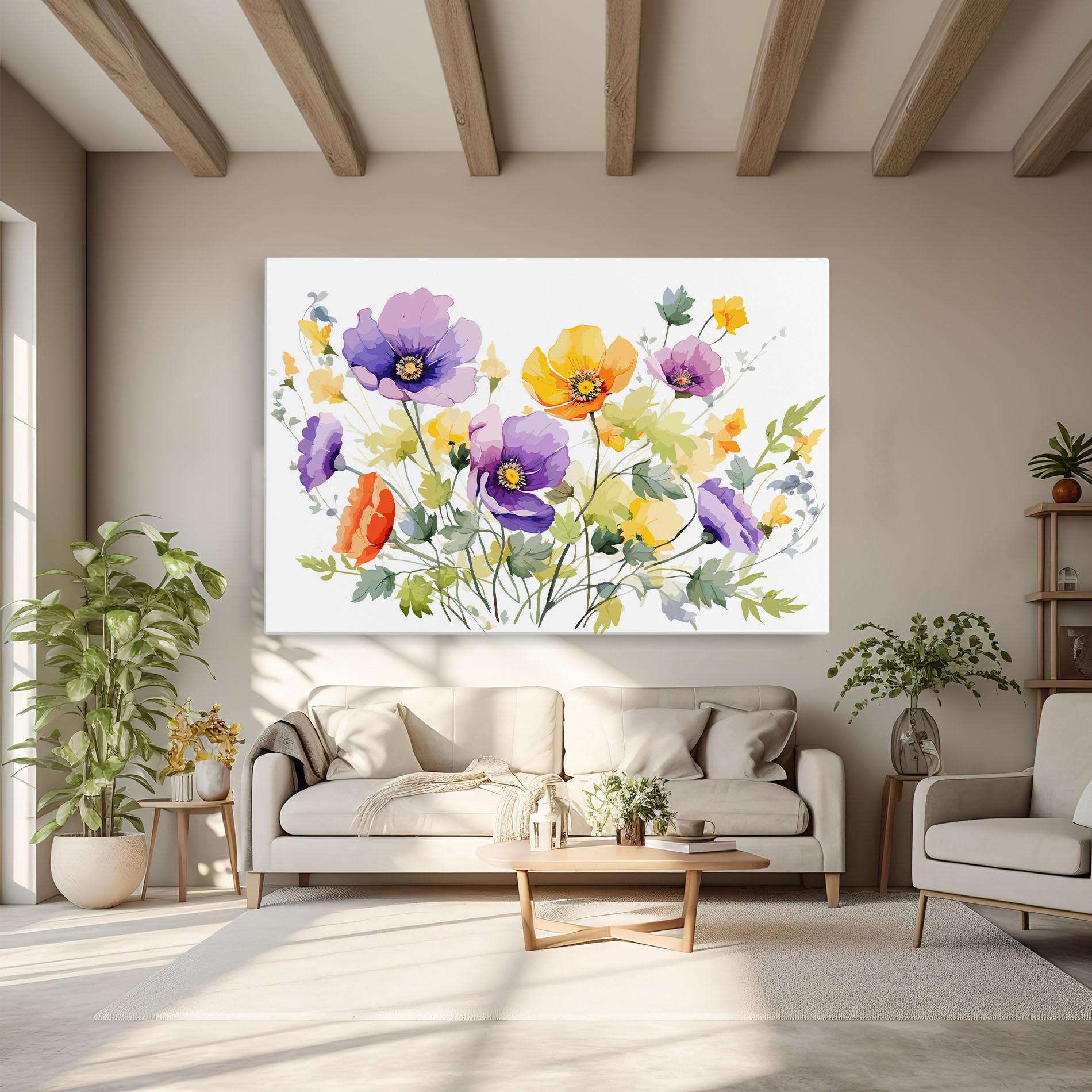 Vászonkép Purple Orange Poppy mockup 6