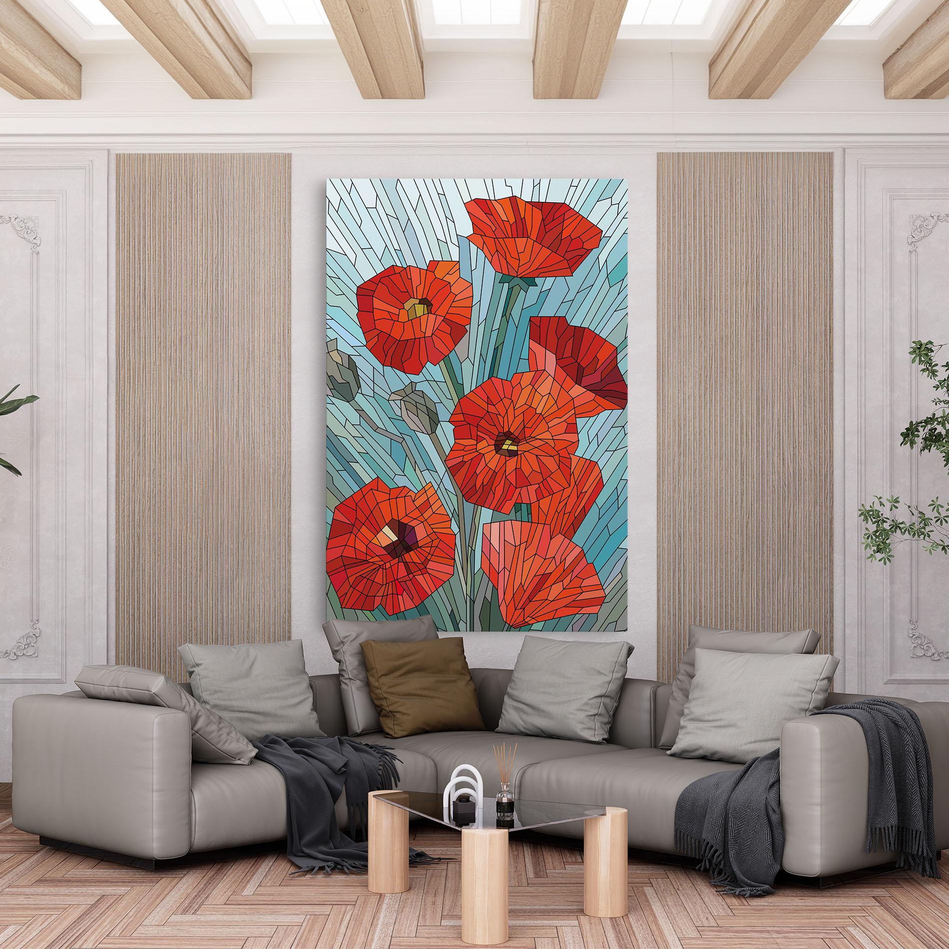 Vászonkép Blue Glass Poppy mockup 6