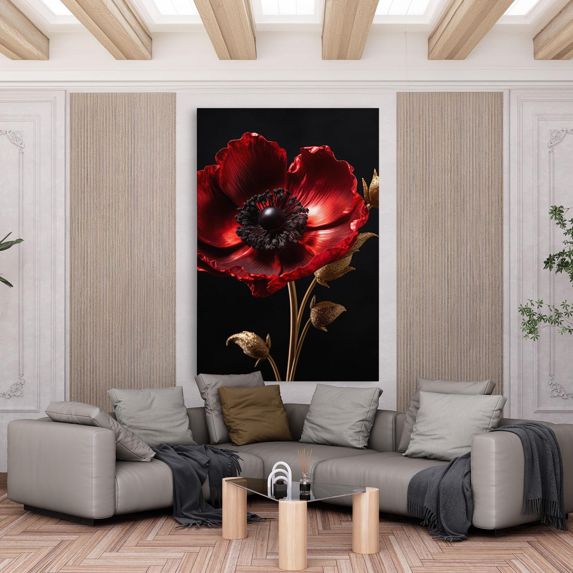 Vászonkép Dark Red Poppy mockup 6