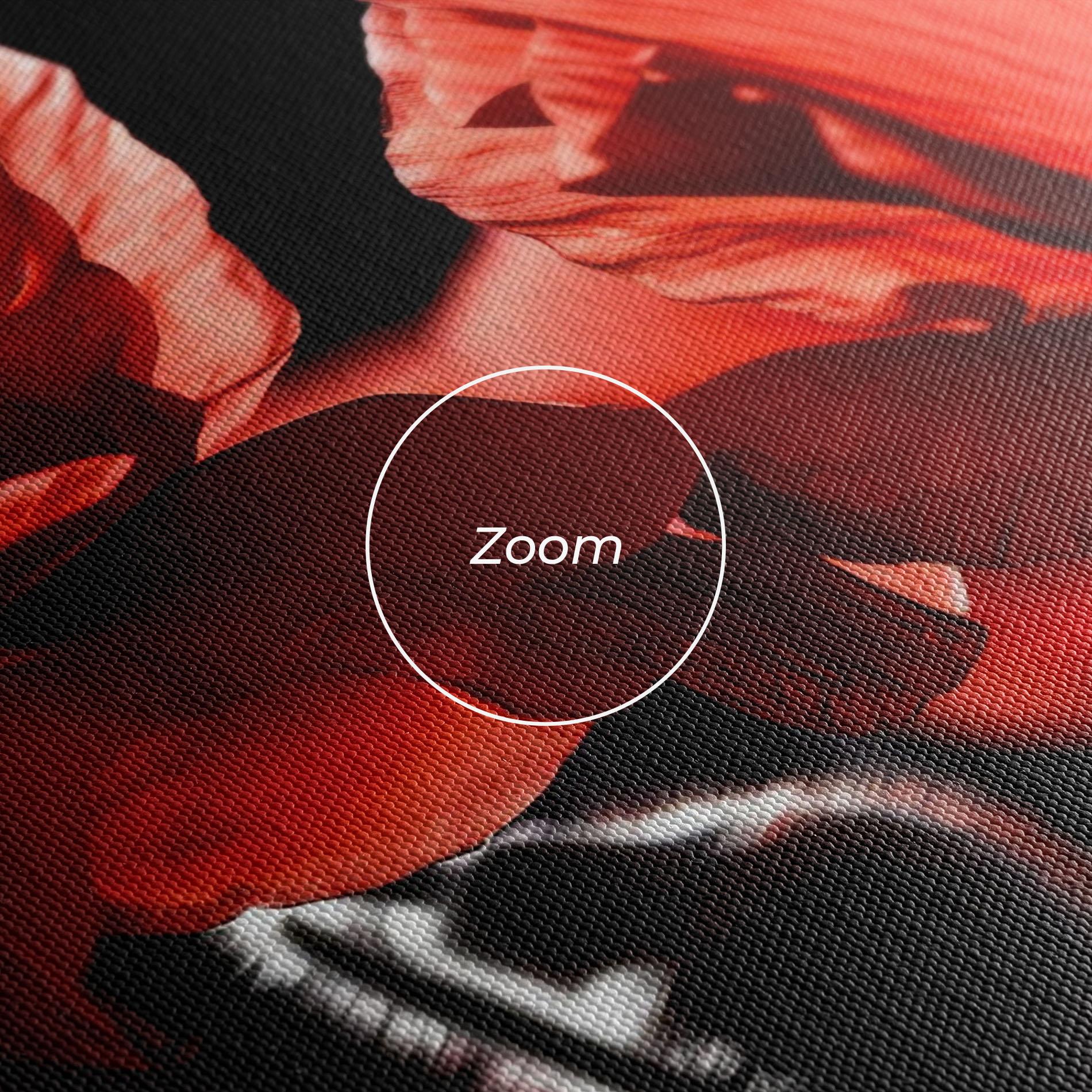 Vászonkép Light Red Poppy On Black mockup 3