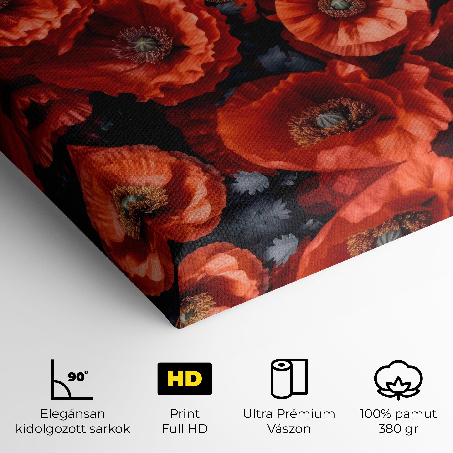 Vászonkép Black Red Poppies mockup 4
