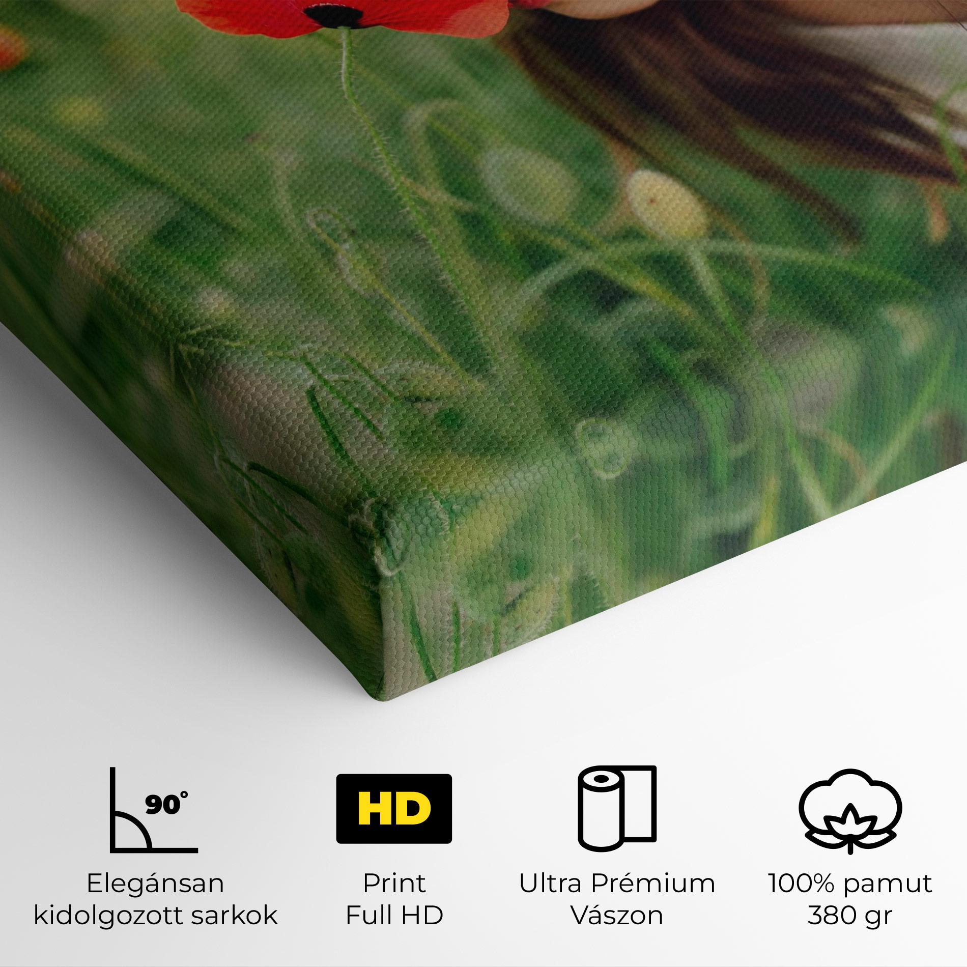 Vászonkép Girl With Poppies mockup 4