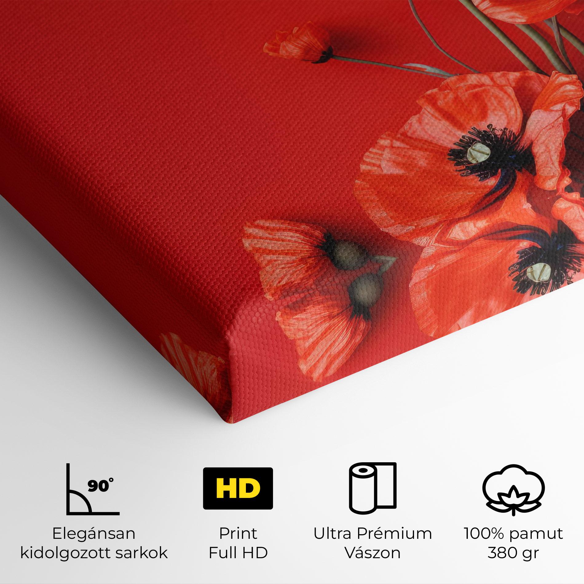 Vászonkép Poppies On The Table mockup 4