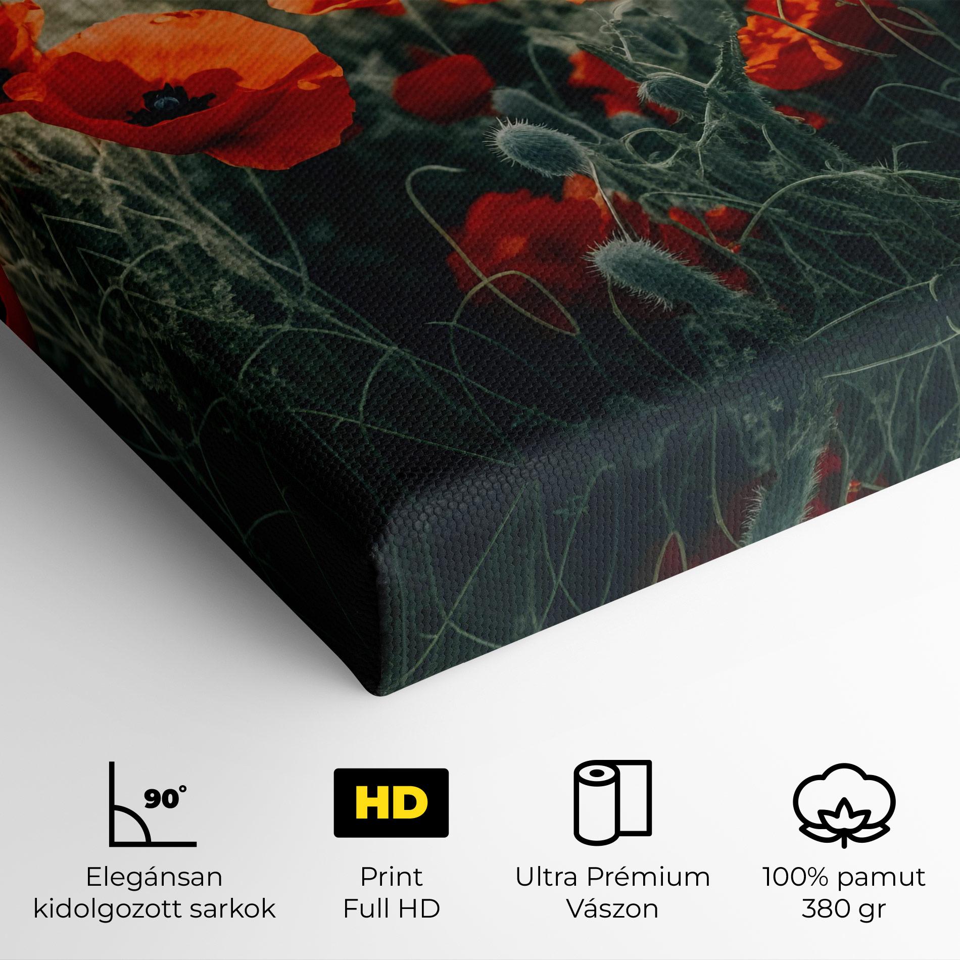 Vászonkép Poppy Grass Field mockup 4