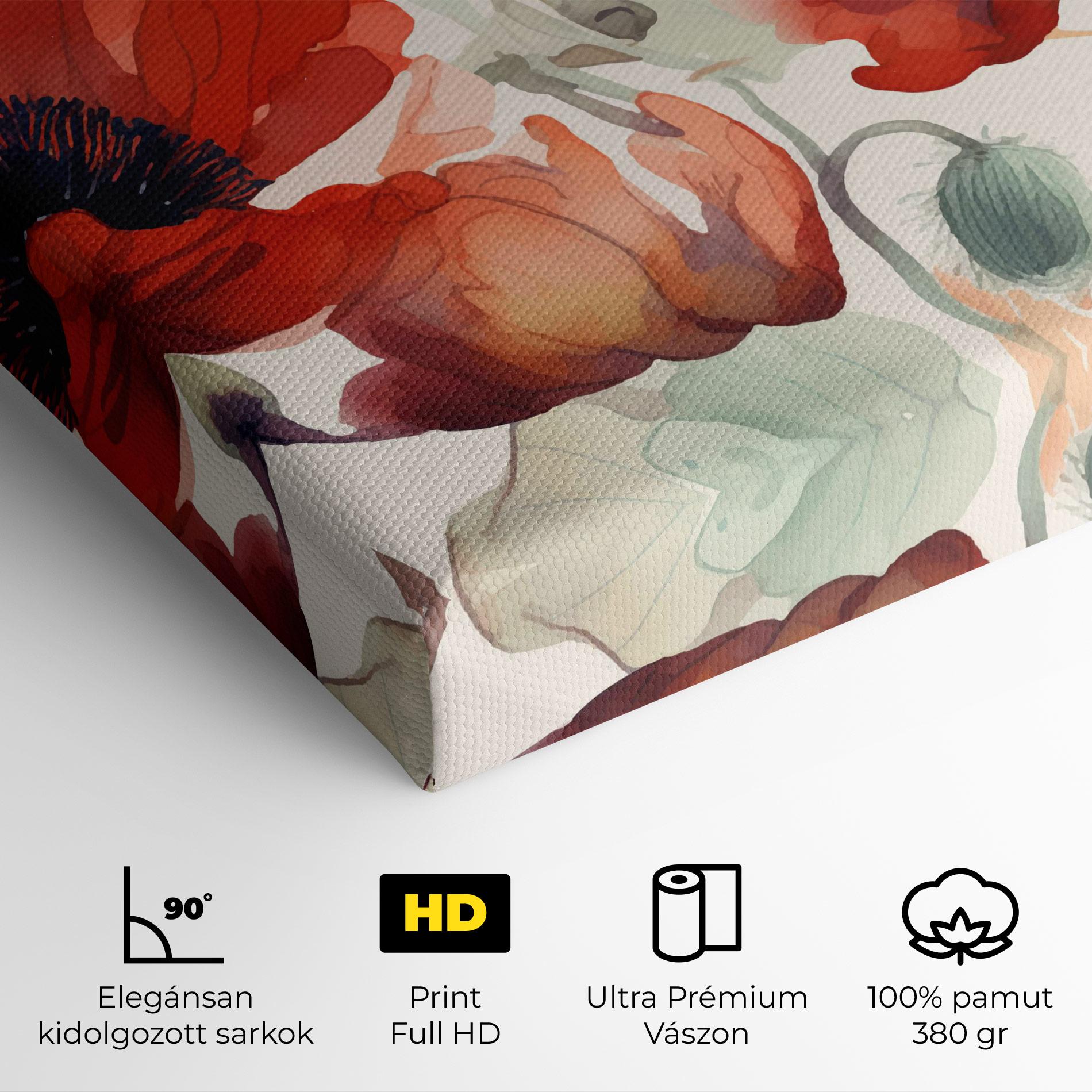Vászonkép Poppy Red Cream mockup 4