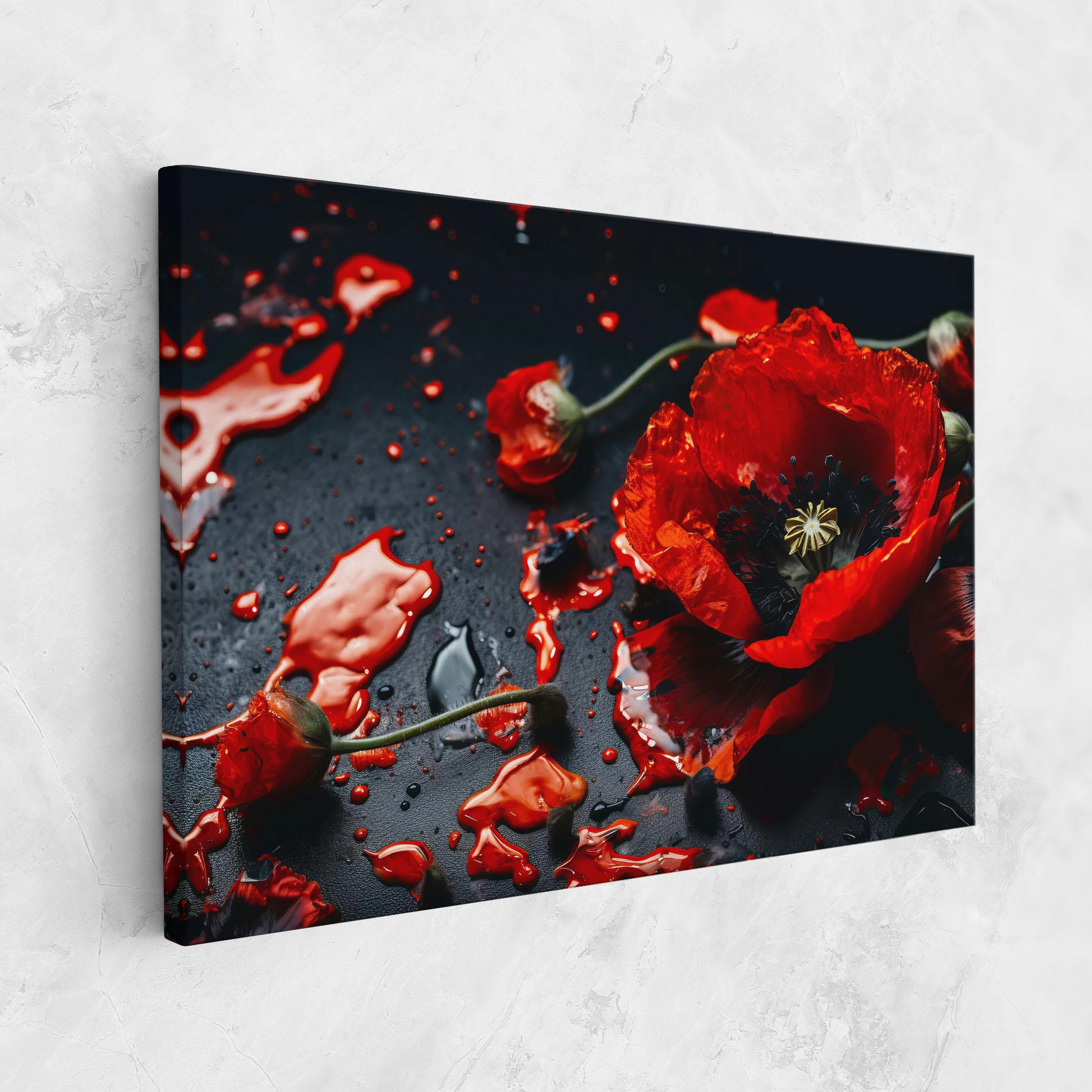 Vászonkép Beautiful Red Poppy Liquid mockup 1