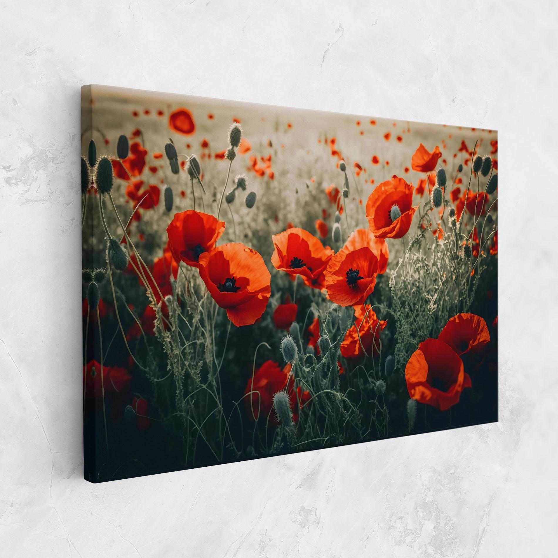 Vászonkép Poppy Grass Field mockup 1
