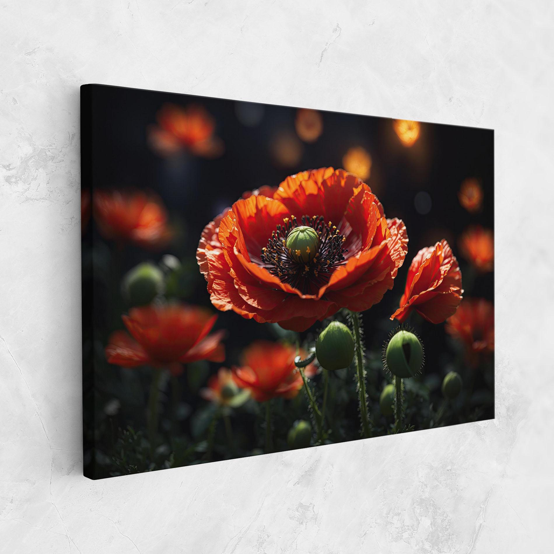 Vászonkép Red Poppy Close Up mockup 1