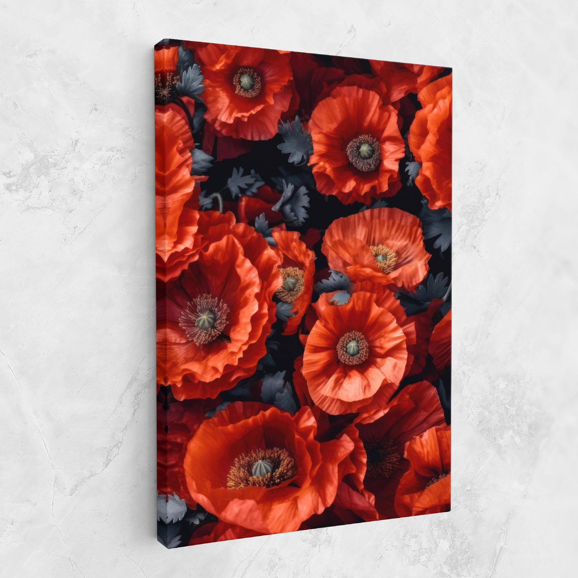 Vászonkép Black Red Poppies mockup 1
