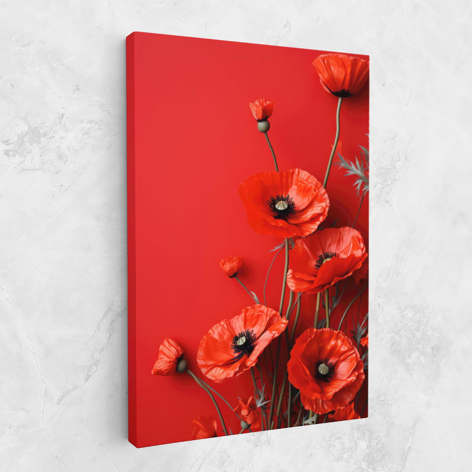 Vászonkép Poppies On The Table mockup 1