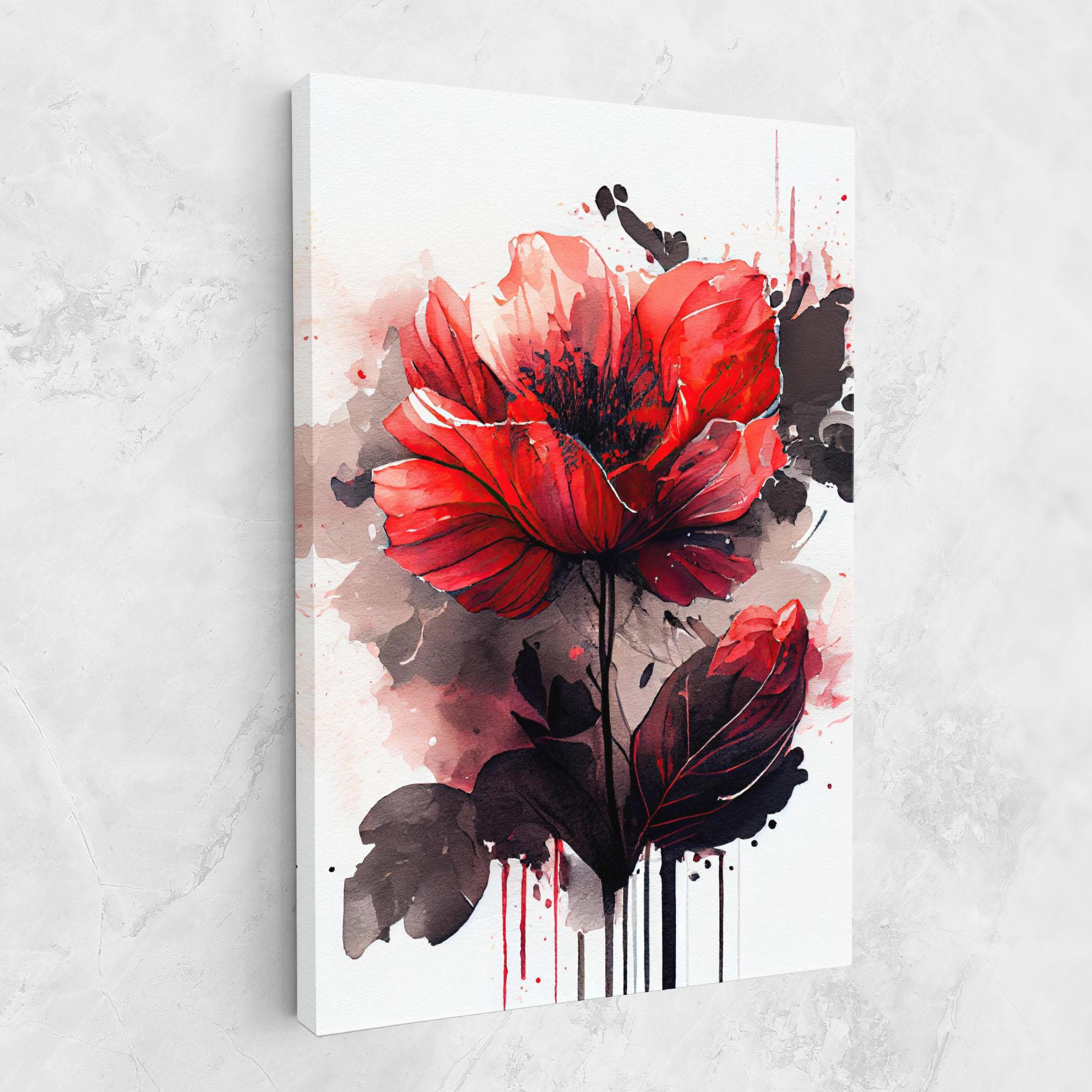 Vászonkép Watercolor Poppy mockup 1