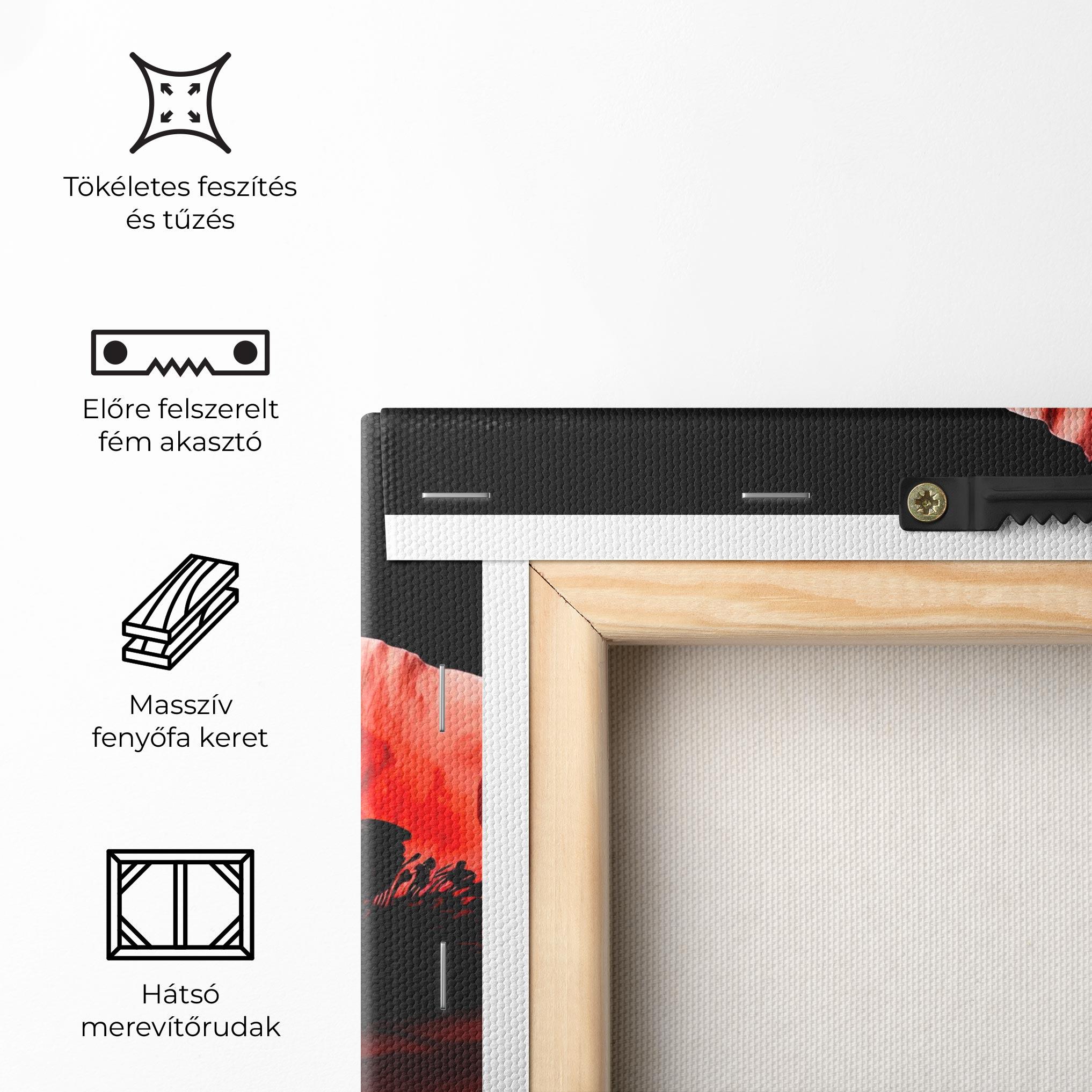 Vászonkép Light Red Poppy On Black mockup 5